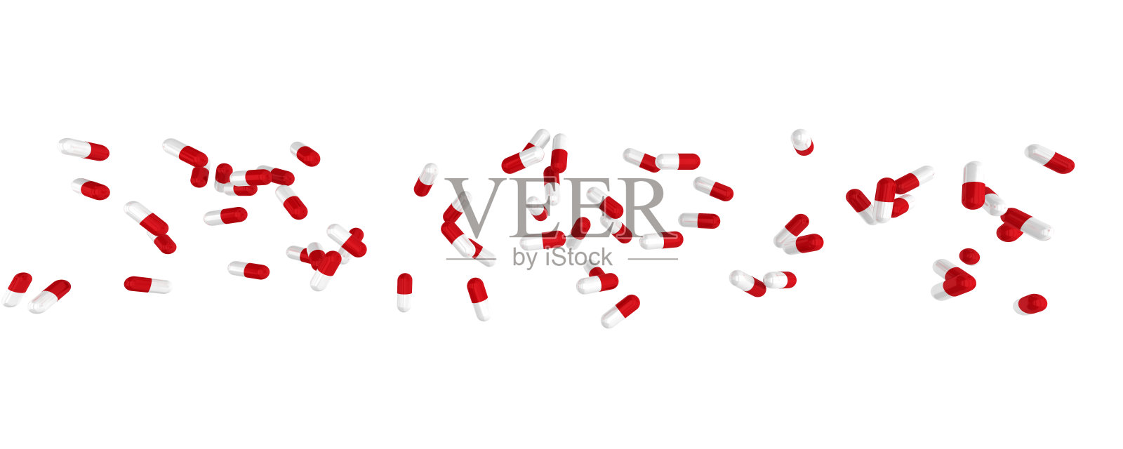 药丸胶囊的特写孤立在白色的背景。照片摄影图片