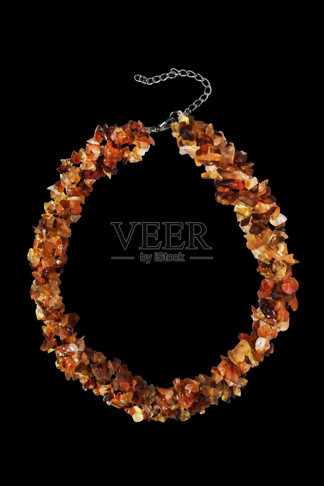 琥珀项链孤立照片摄影图片