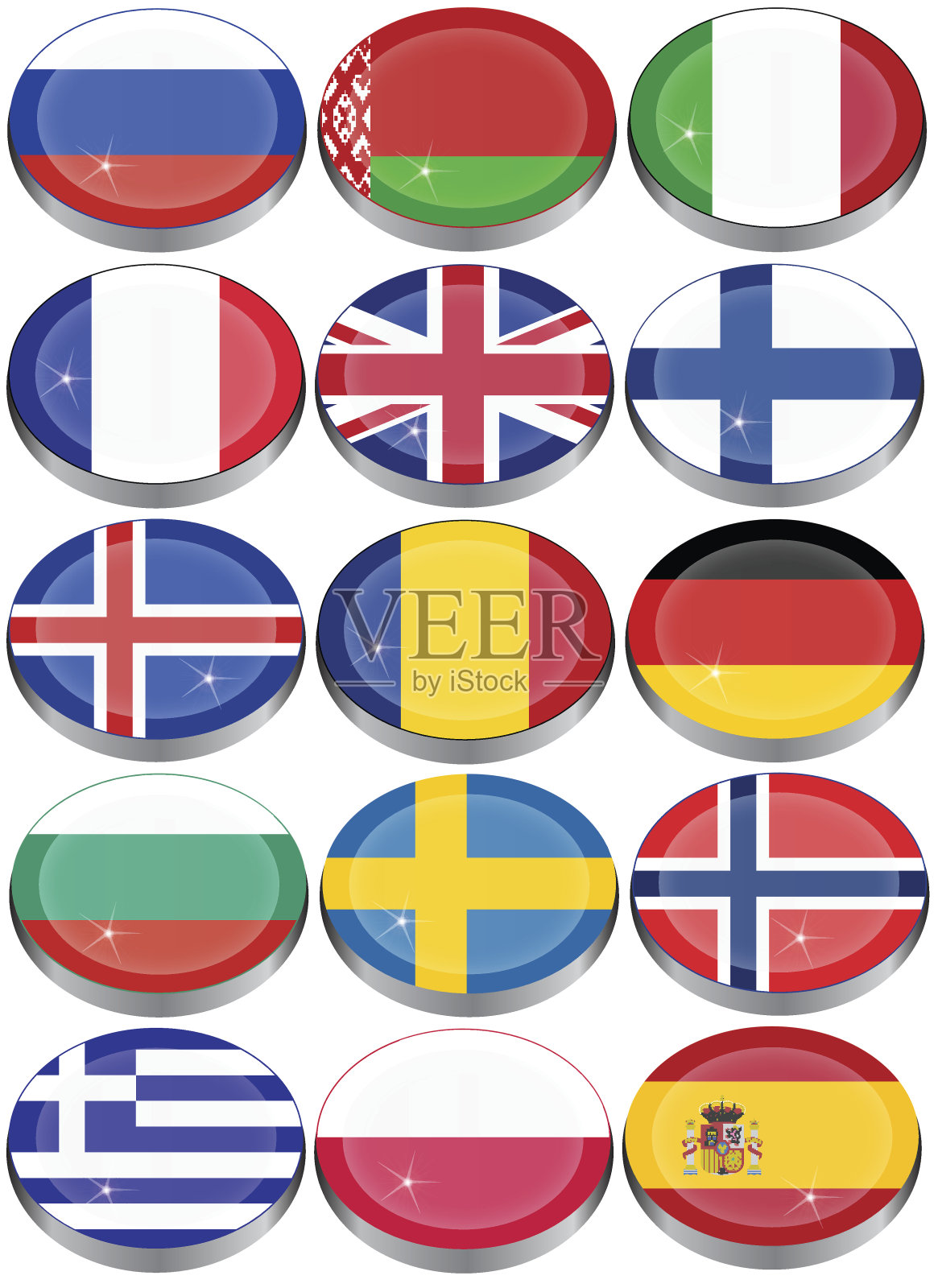 欧洲的旗帜插画图片素材