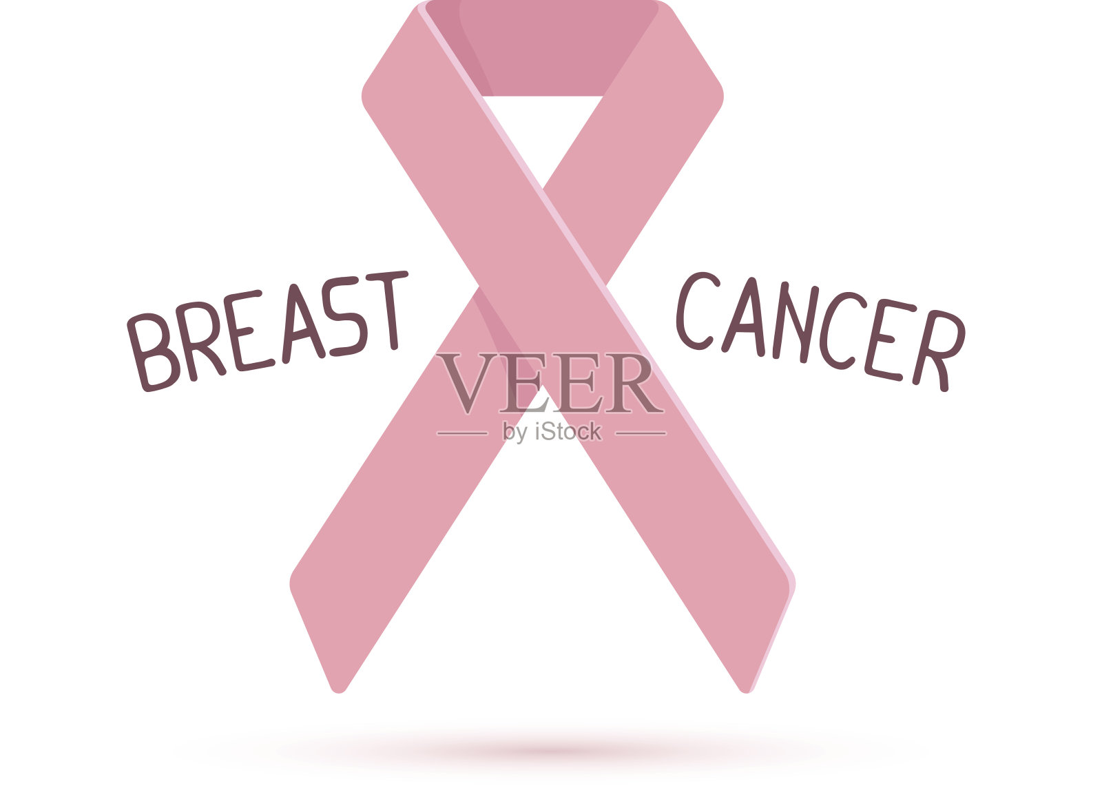 乳腺癌宣传月矢量插图与粉红丝带插画图片素材