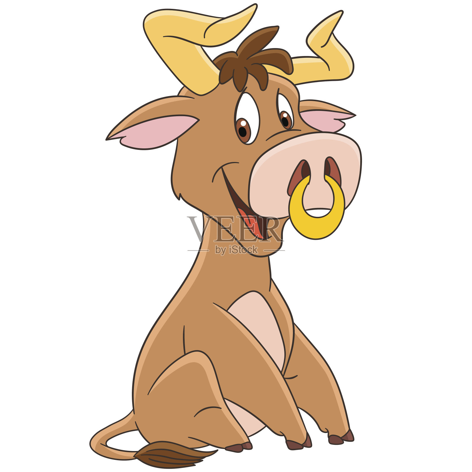 卡通牛的动物设计元素图片