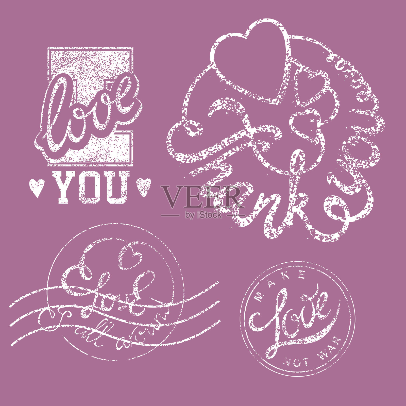 爱邮票集插画图片素材