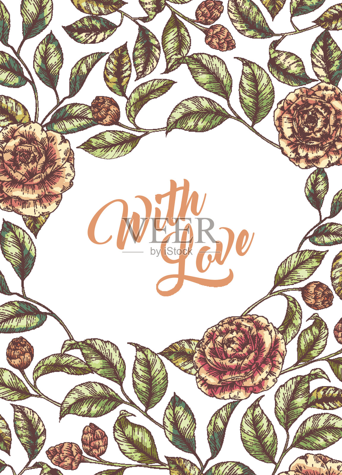 手绘花架插画图片素材