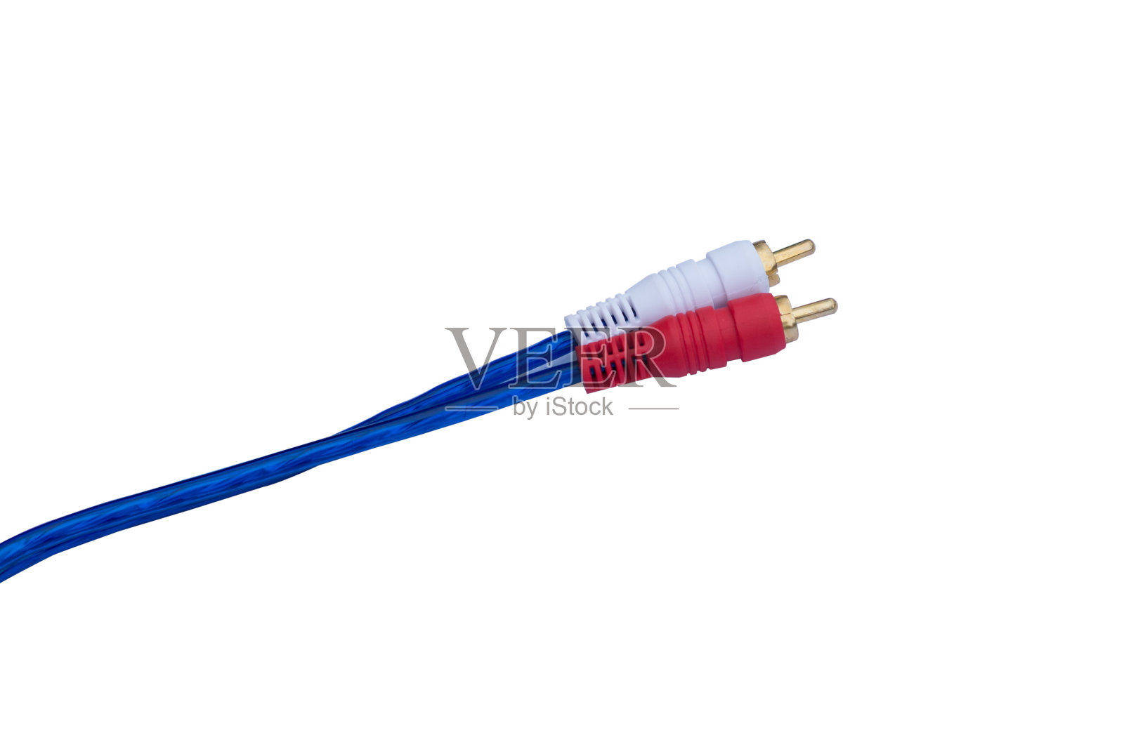 两个音频插头隔离在白色照片摄影图片