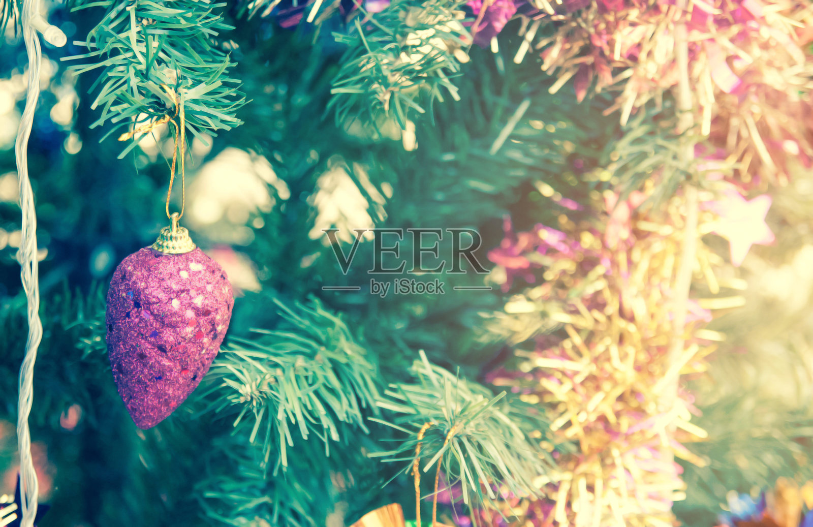 复古风格的圣诞装饰照片摄影图片