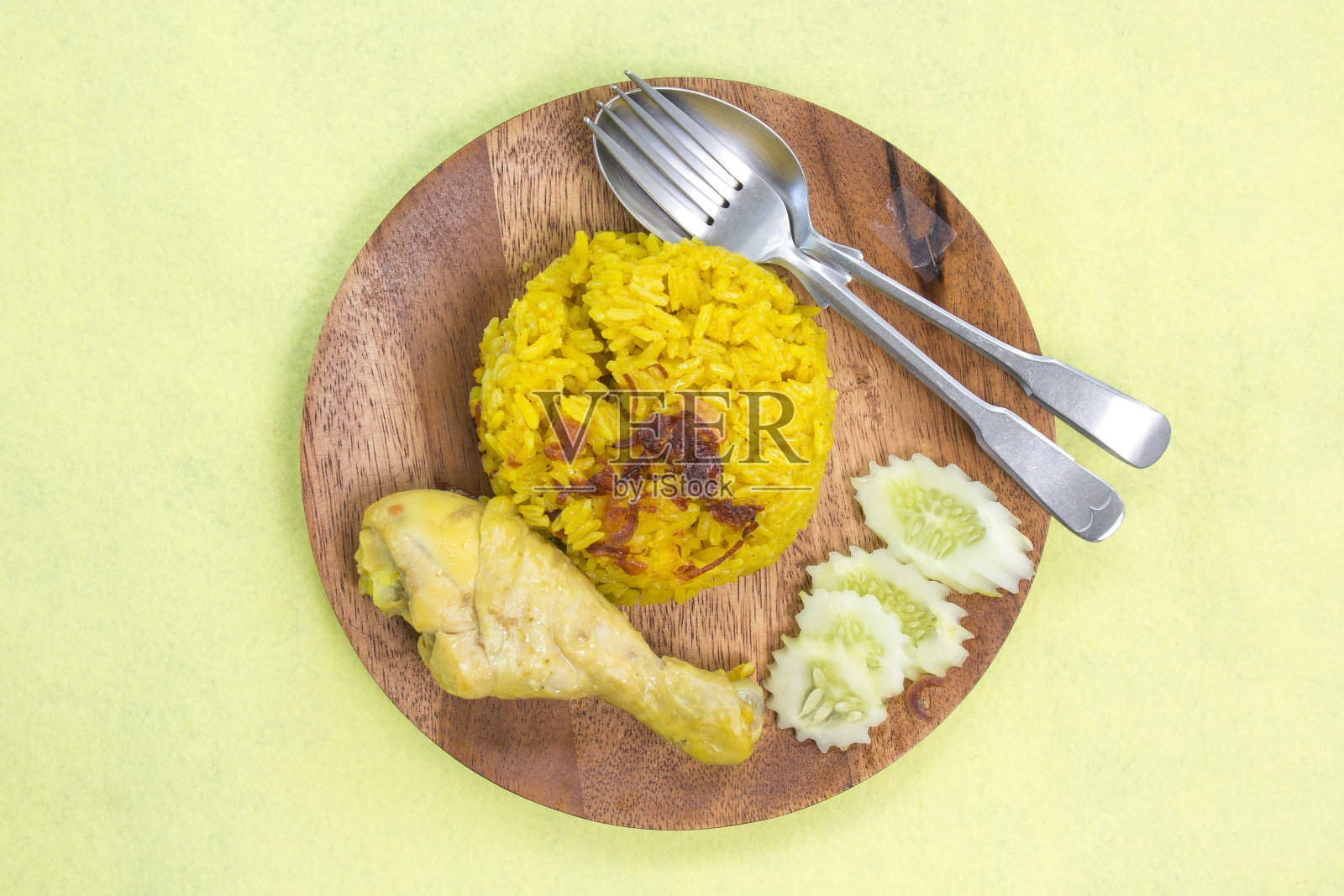 清真鸡黄饭照片摄影图片