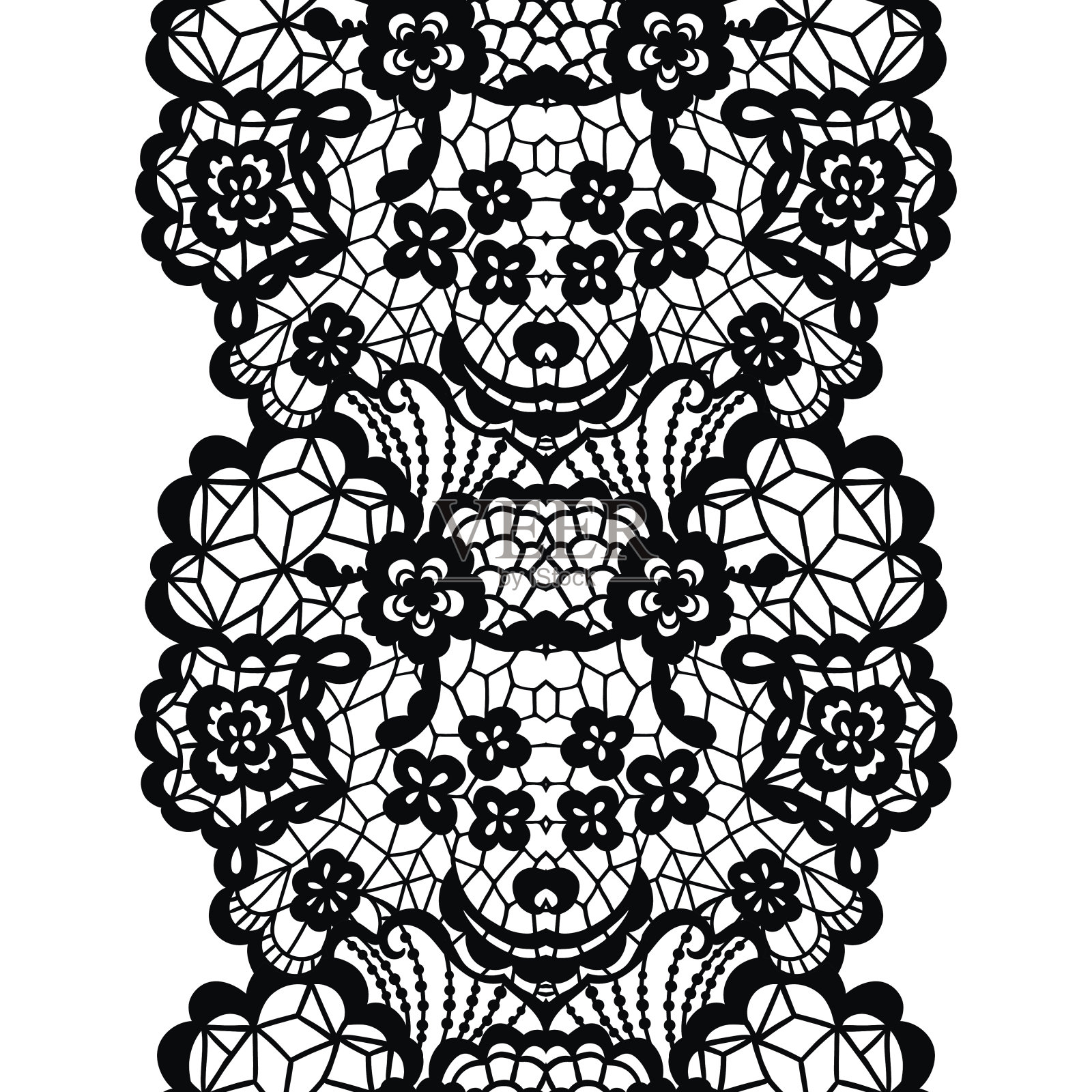 花边的装饰。插画图片素材