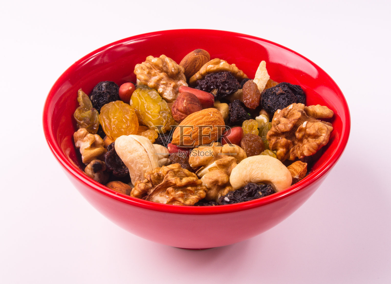 不同的混合坚果和葡萄干照片摄影图片