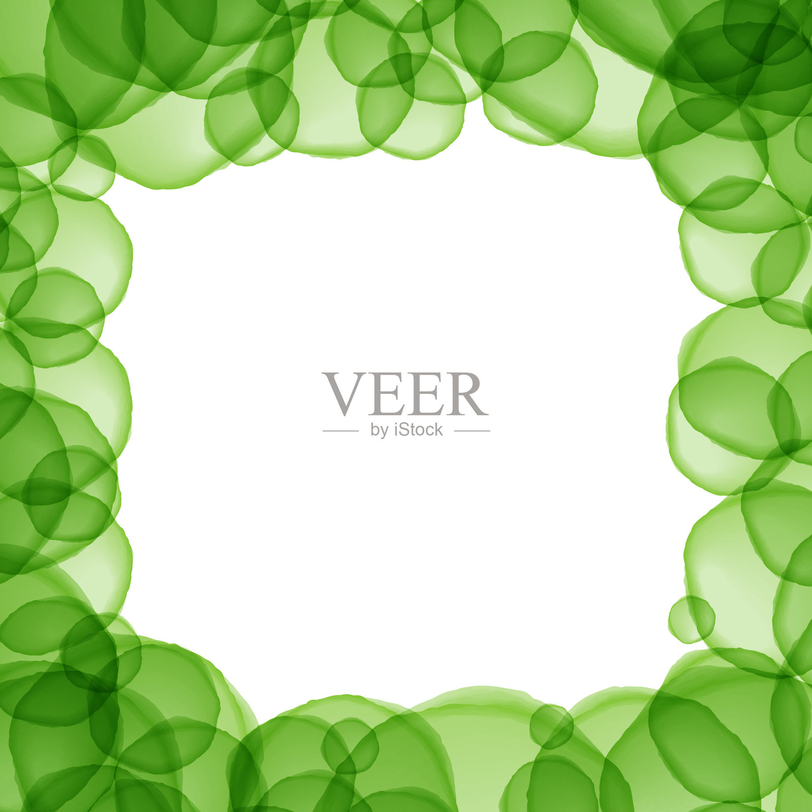 绿色圆圈重叠颜色抽象背景，与复制空间照片摄影图片