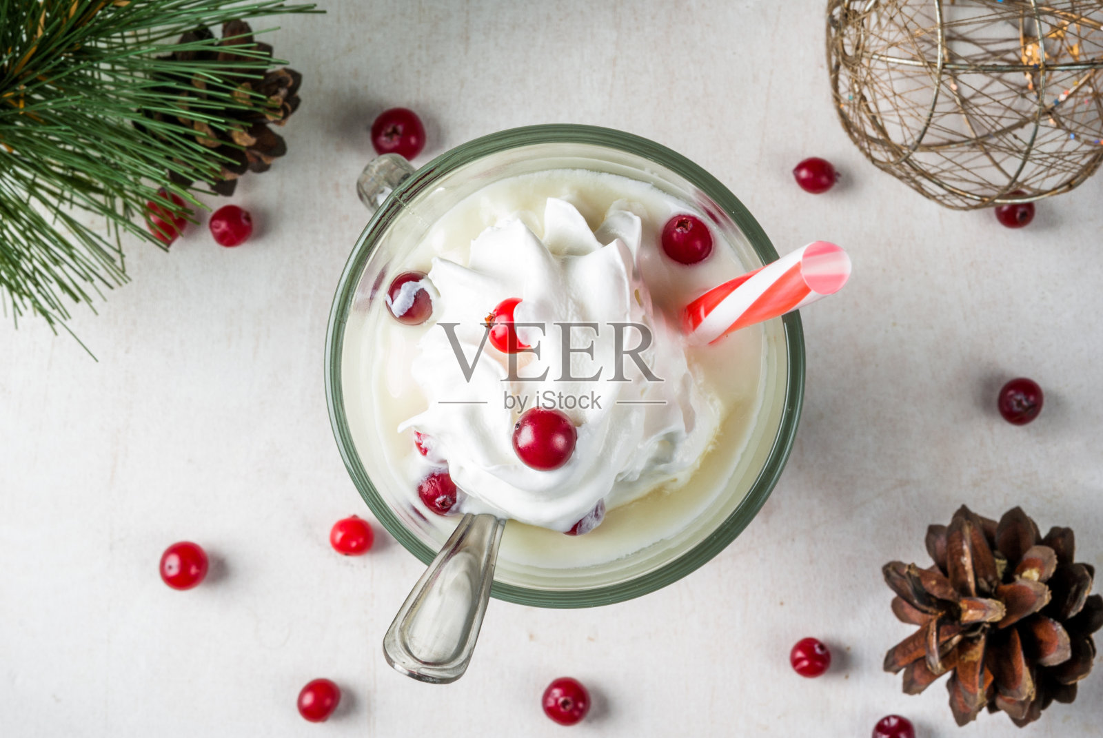 圣诞节蔓越莓冰沙照片摄影图片