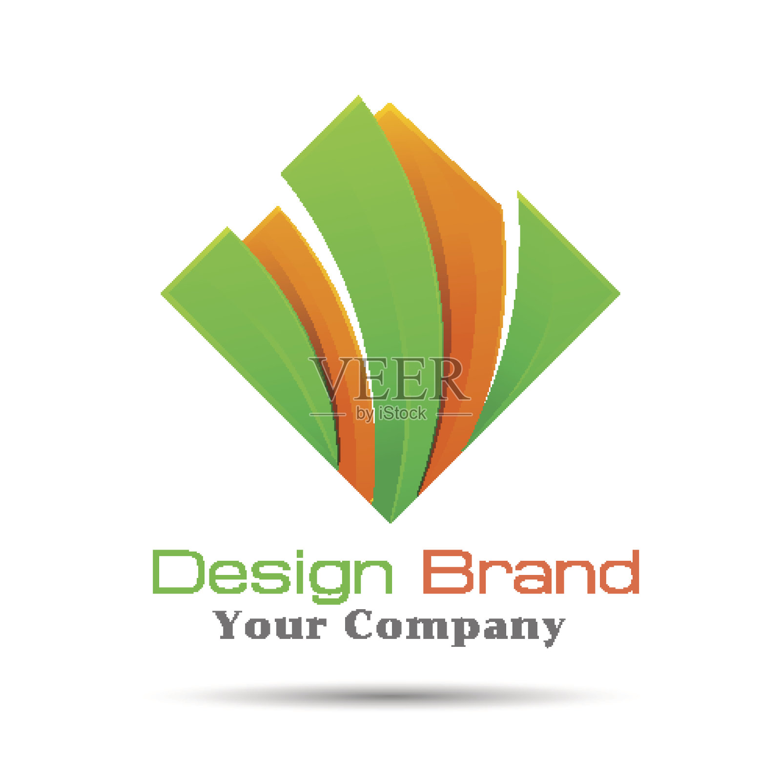 抽象的彩色方块标志模板。向量业务图标。企业品牌推广插画图片素材