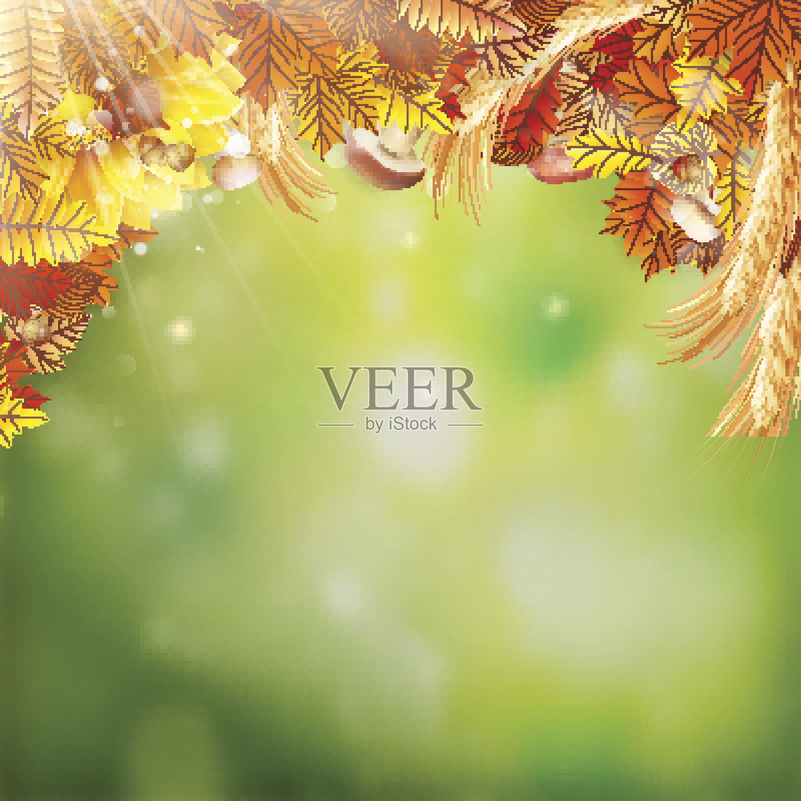 秋天概念背景。每股收益10插画图片素材