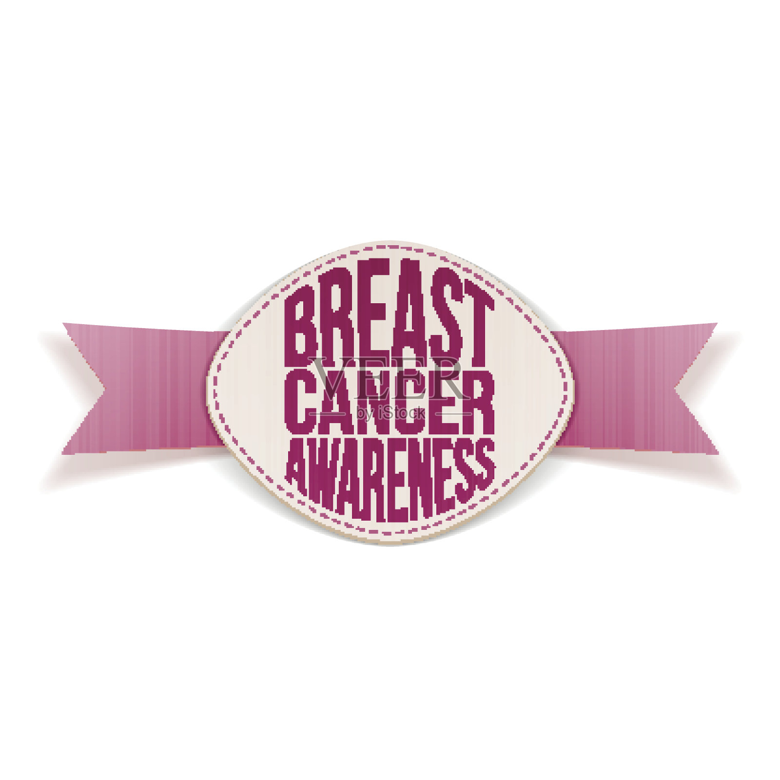 乳腺癌意识白色标签插画图片素材