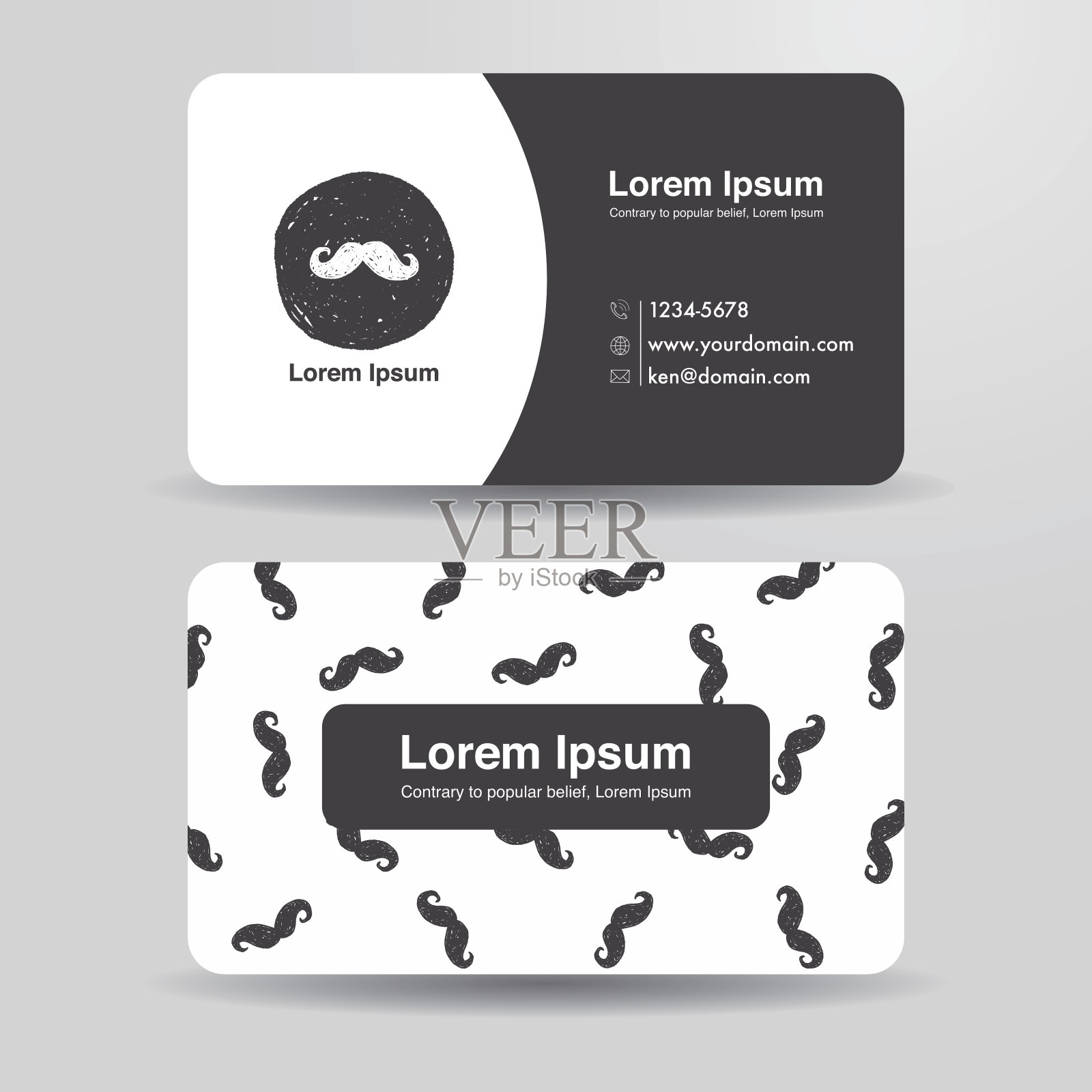 文艺范儿十足的大胡子涂鸦设计模板素材