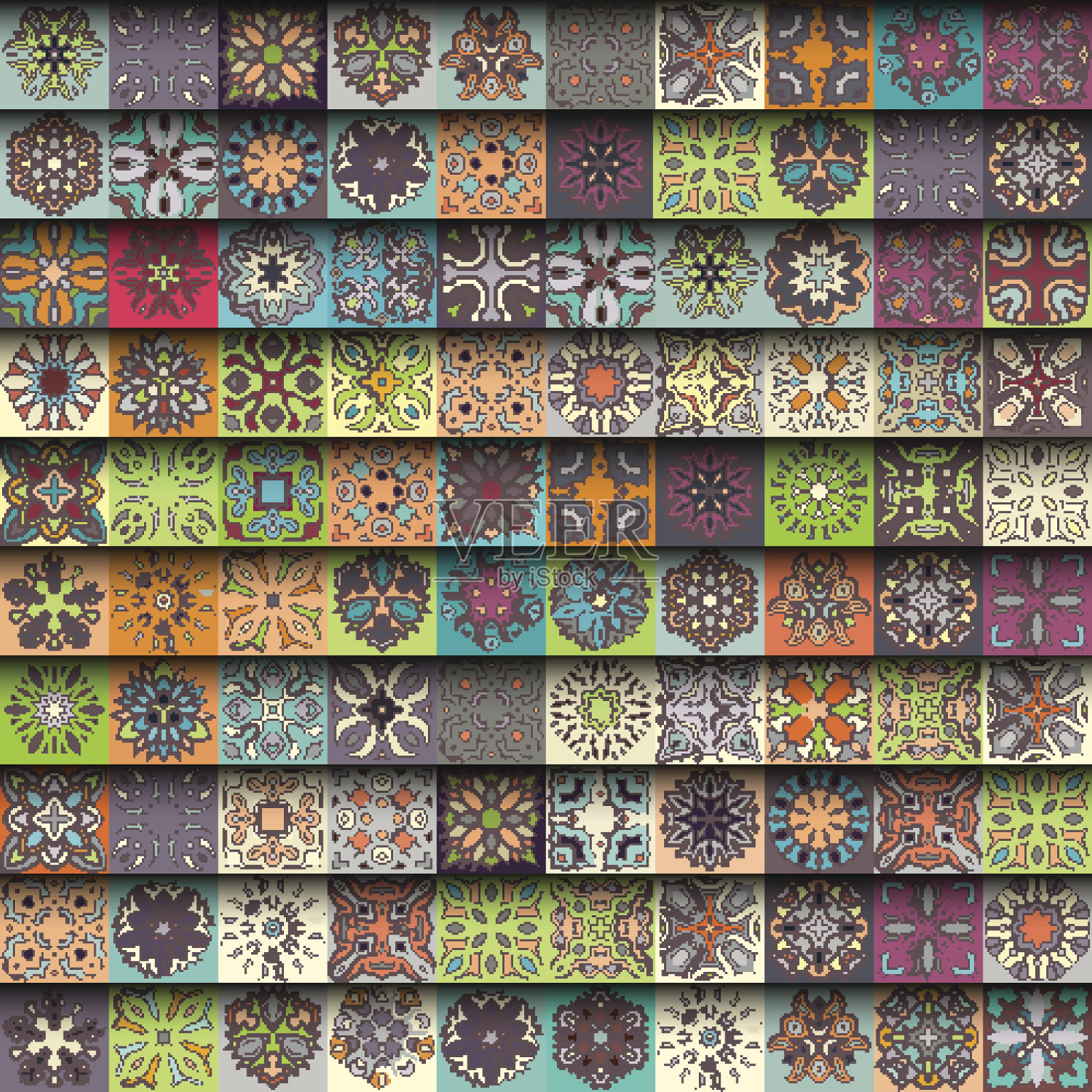 无缝模式。古典装饰元素。手绘背景。插画图片素材