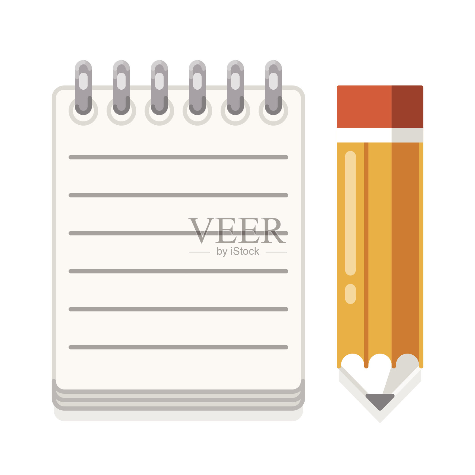 纸和黄铅笔。记事本插画图片素材