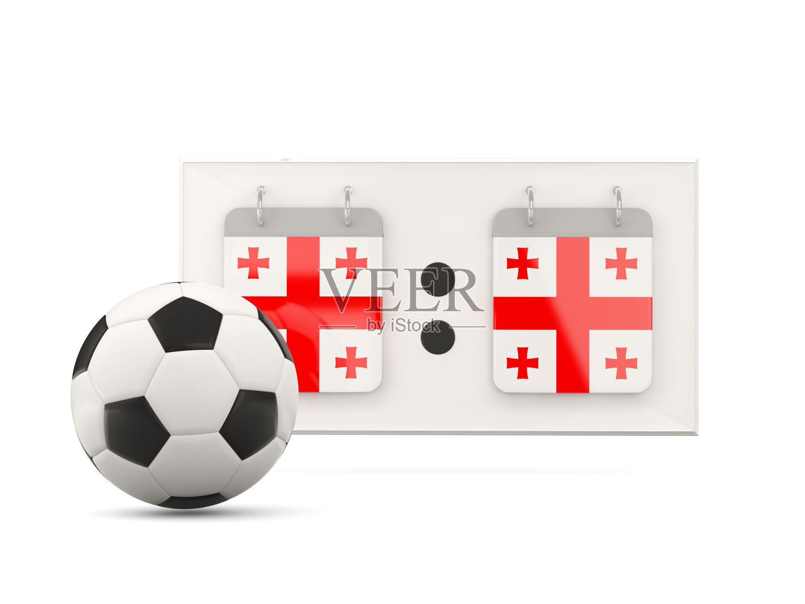 乔治亚旗，带记分板的橄榄球照片摄影图片