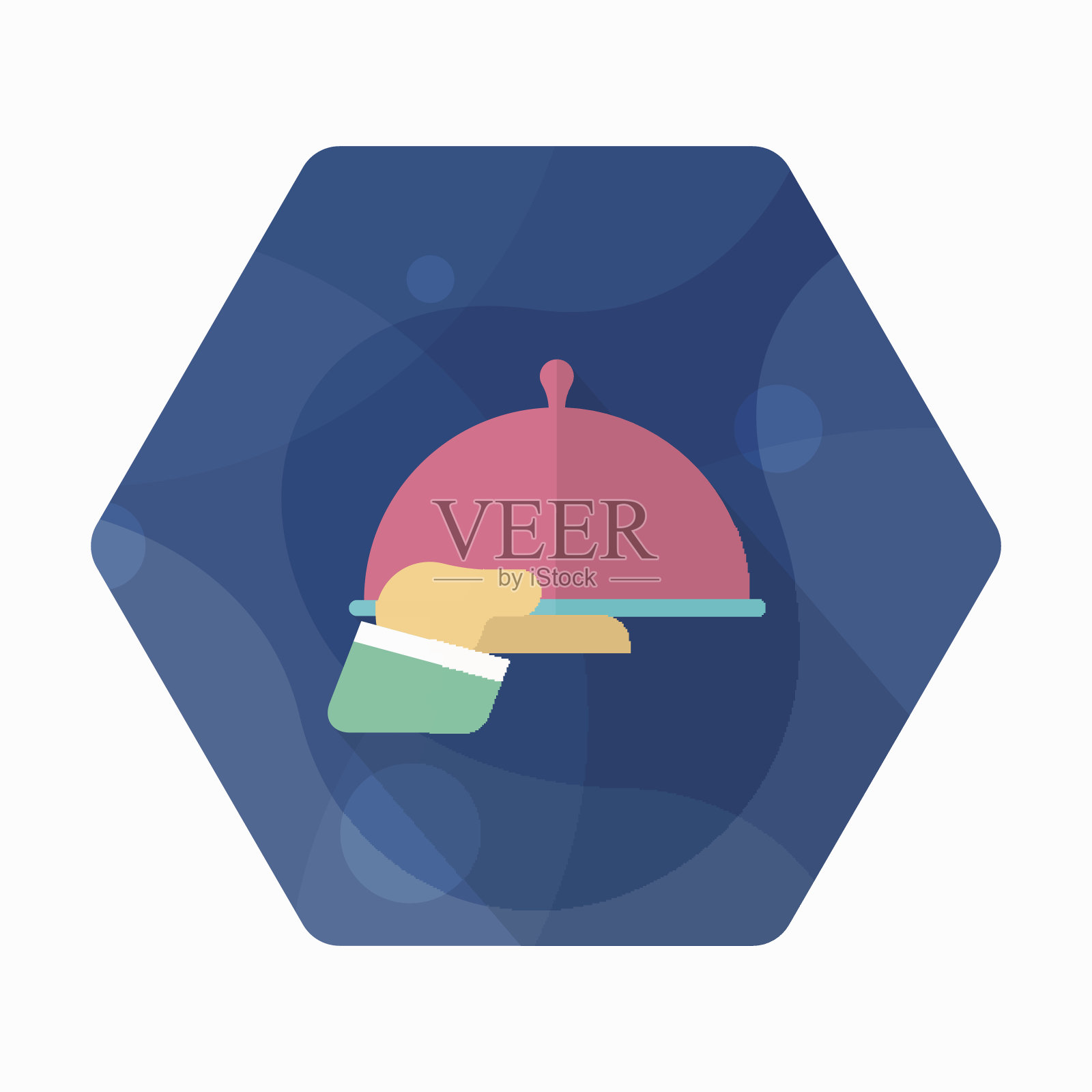 服务员图标，矢量平面长阴影设计。运输的概念。图标素材