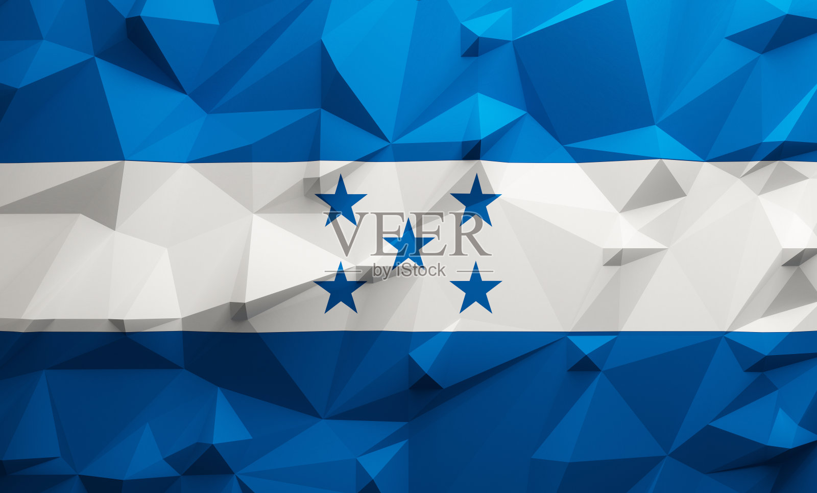 低多边形洪都拉斯国旗照片摄影图片