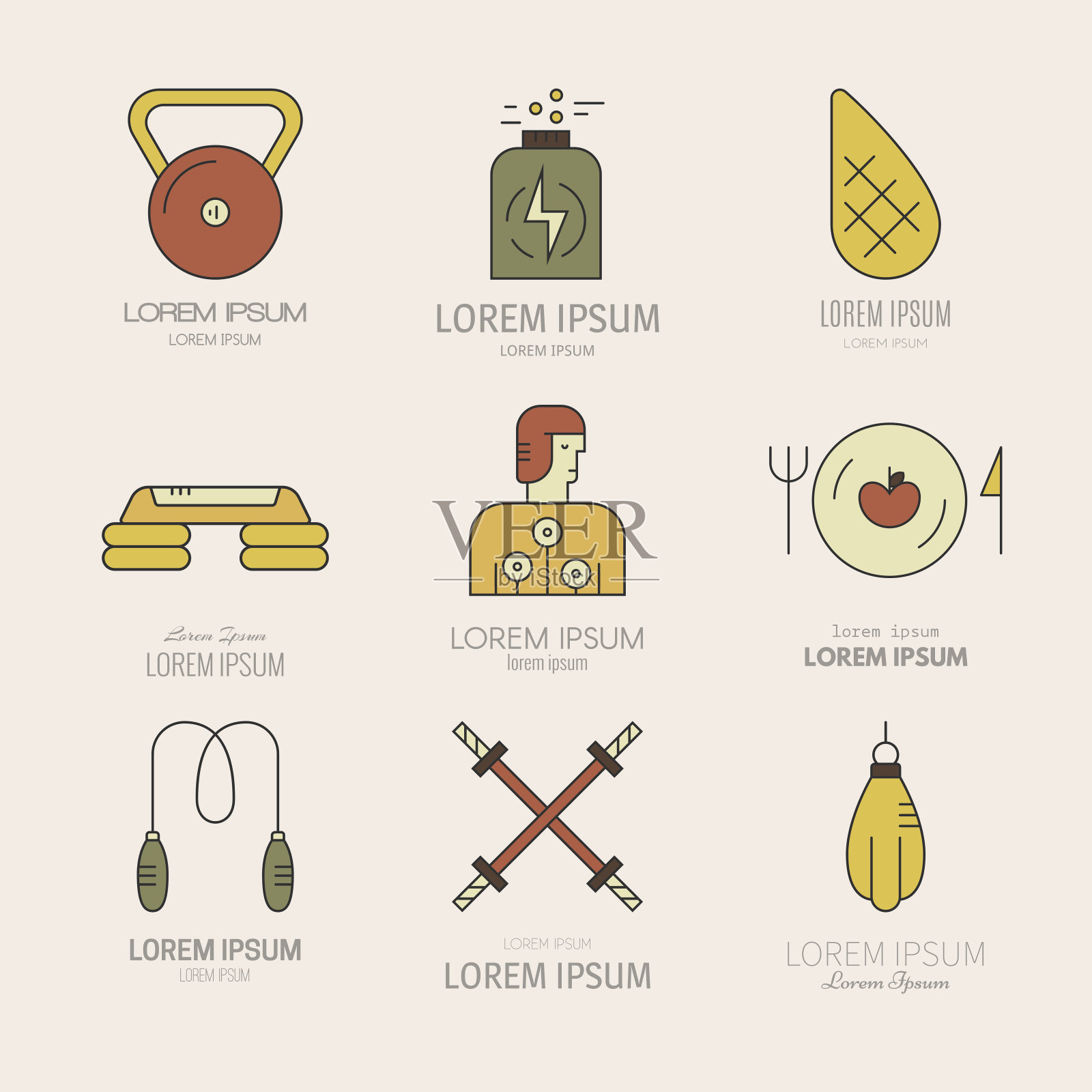 健身的图标插画图片素材