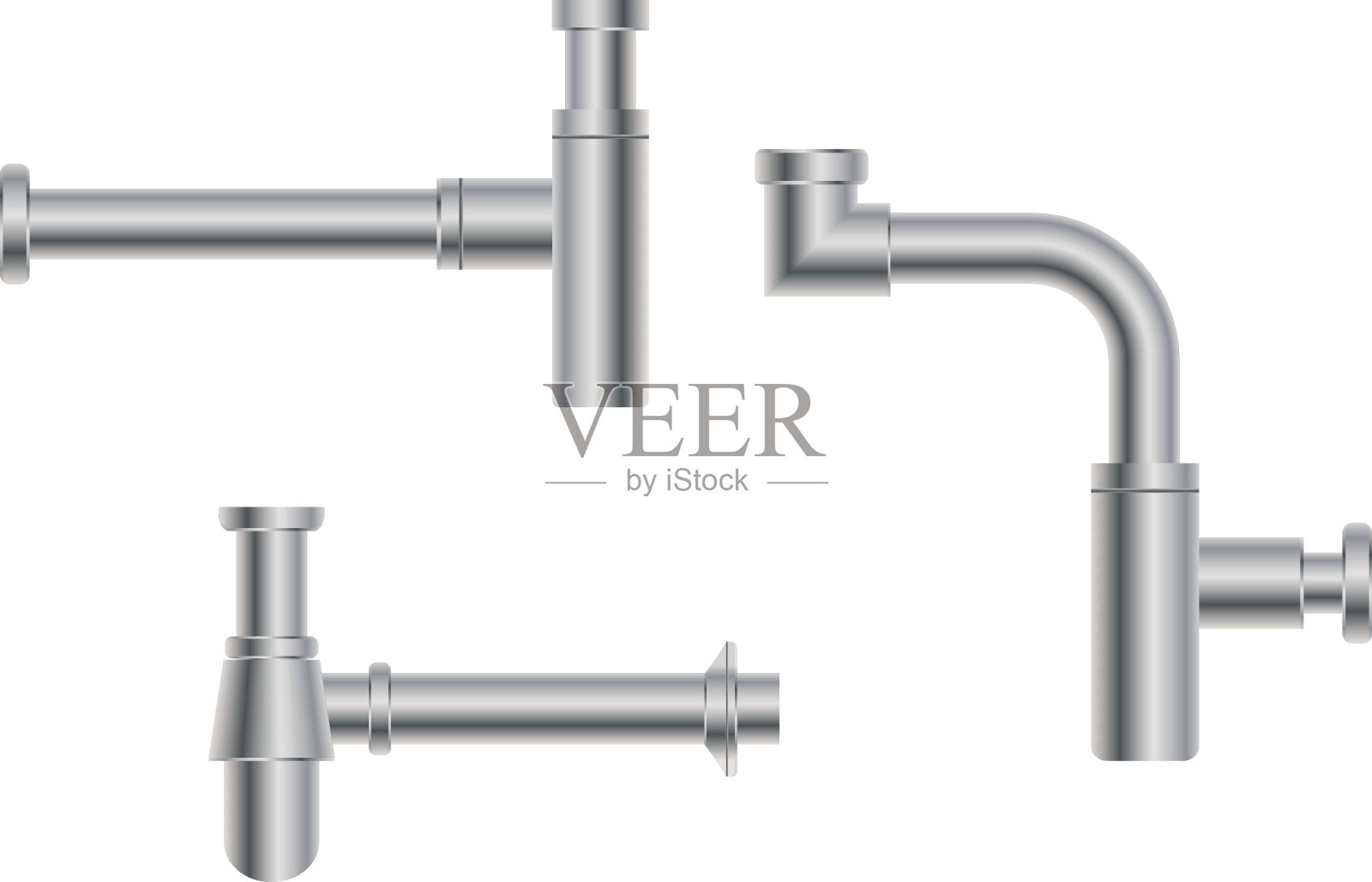 一套现代欧洲原创设计金属镍虹吸管插画图片素材