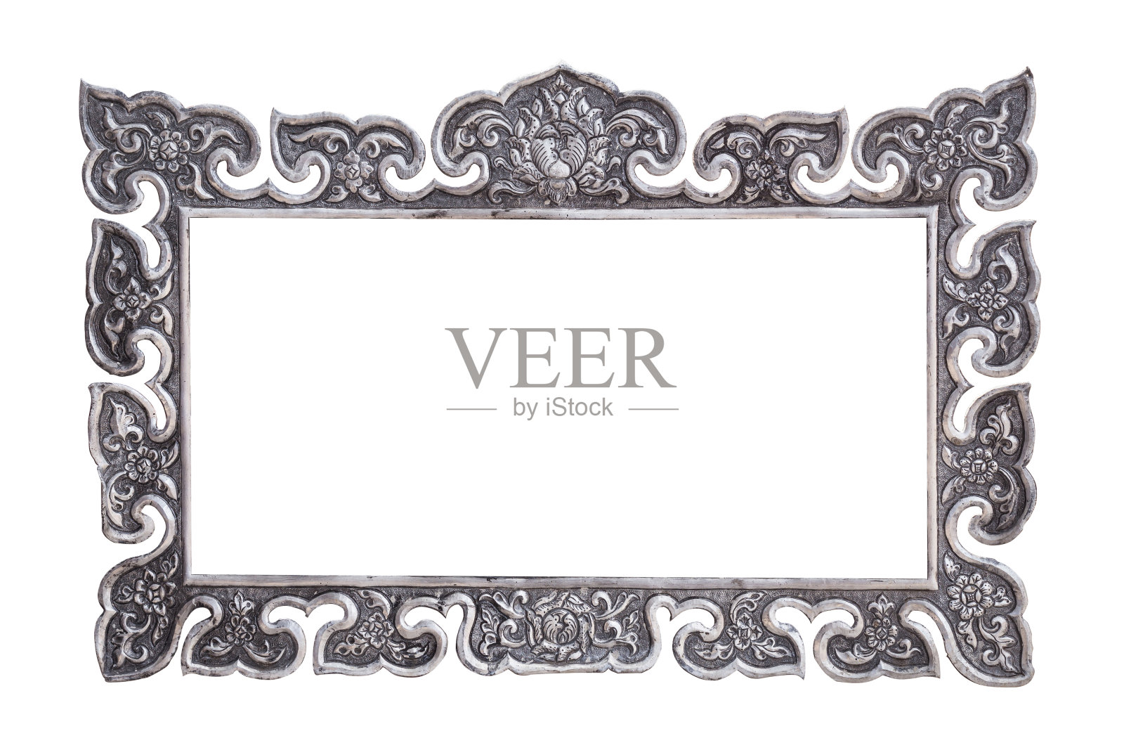 传统泰式手工银金属雕刻照片摄影图片