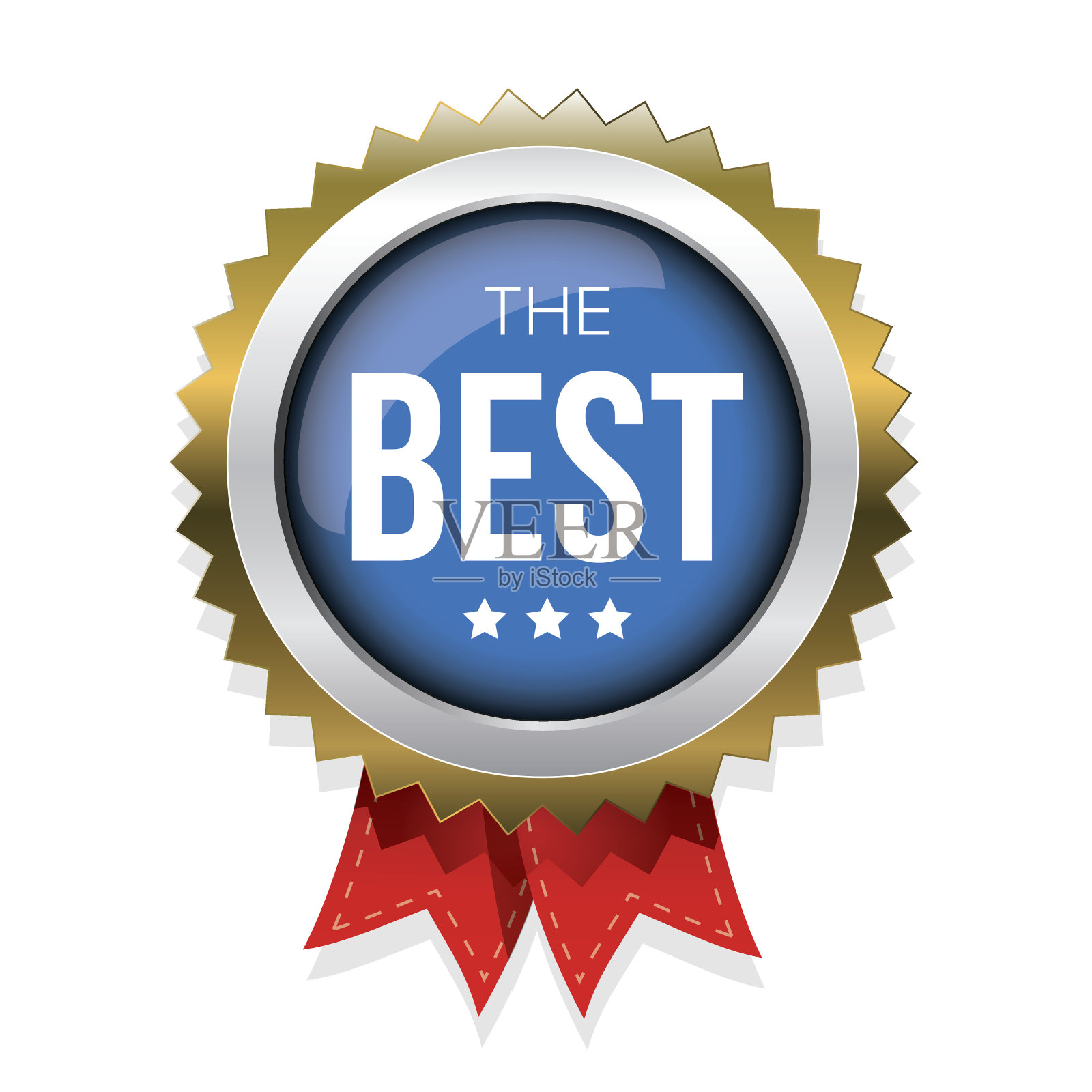 最好的金色徽章向量插画图片素材