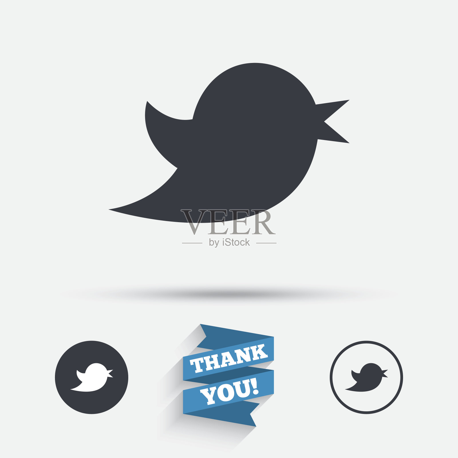 鸟标志图标。社交媒体的象征。插画图片素材