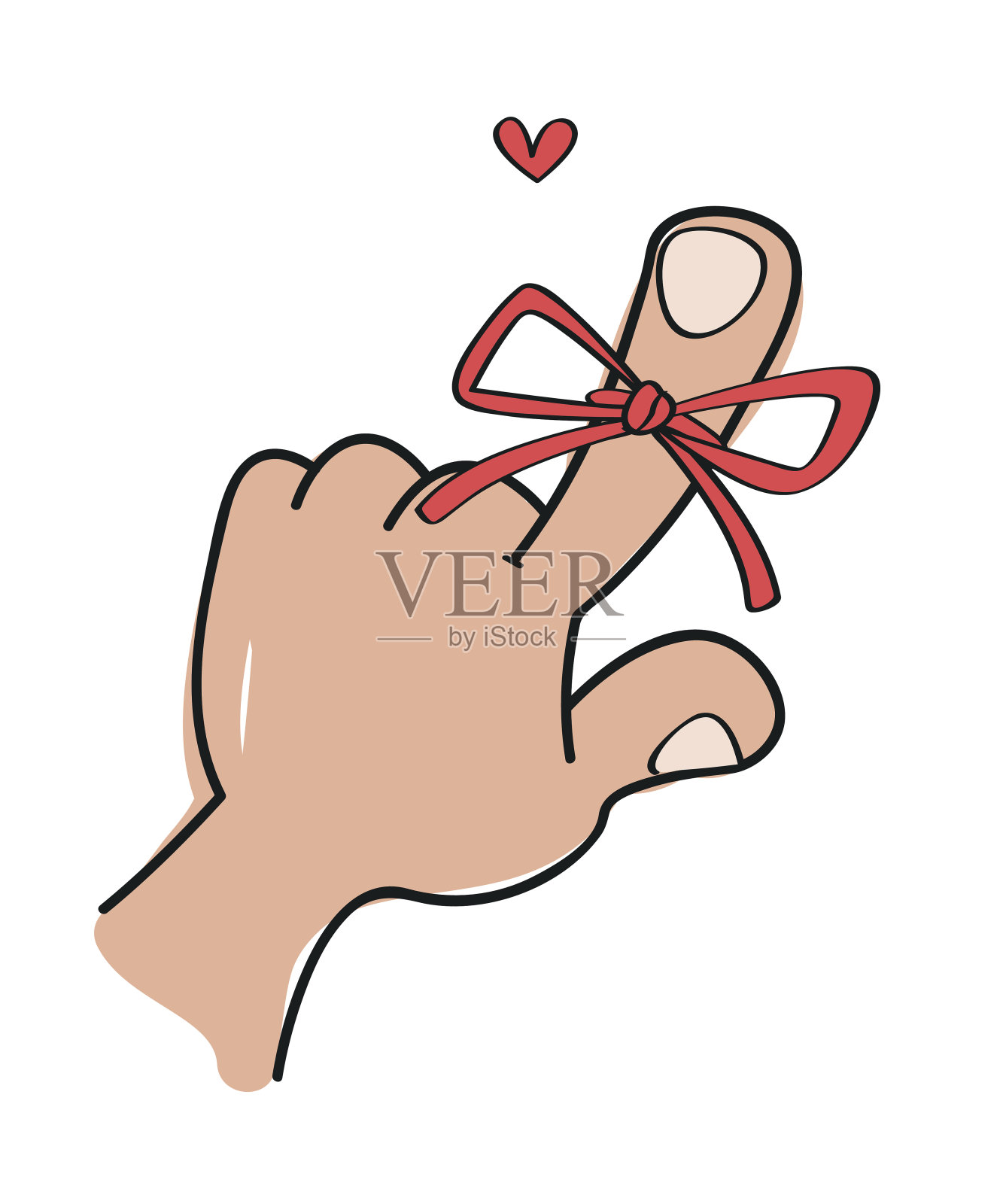 手指上的提醒弦插画图片素材