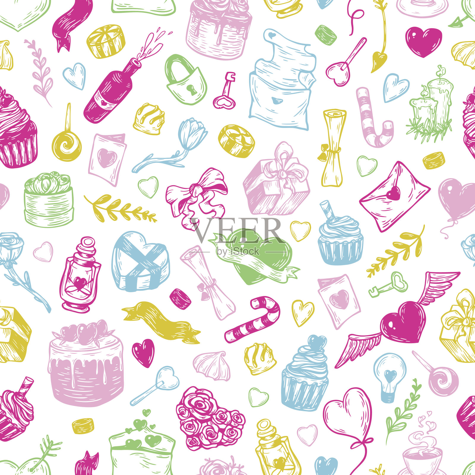 情人节。插画图片素材