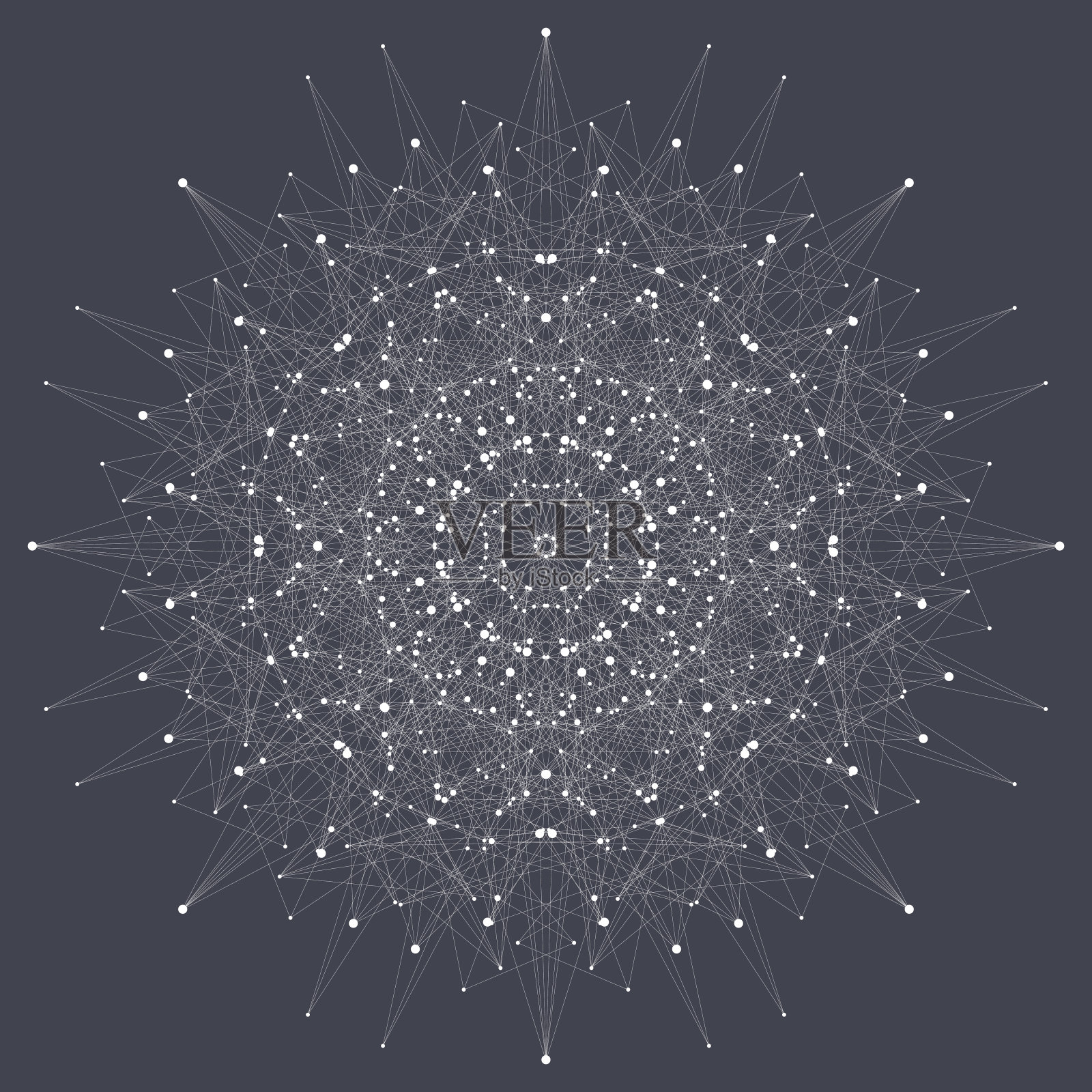 分形元素与复合线和点。矢量图插画图片素材