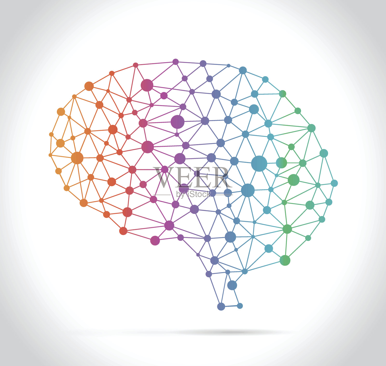 多边形的大脑设计元素图片