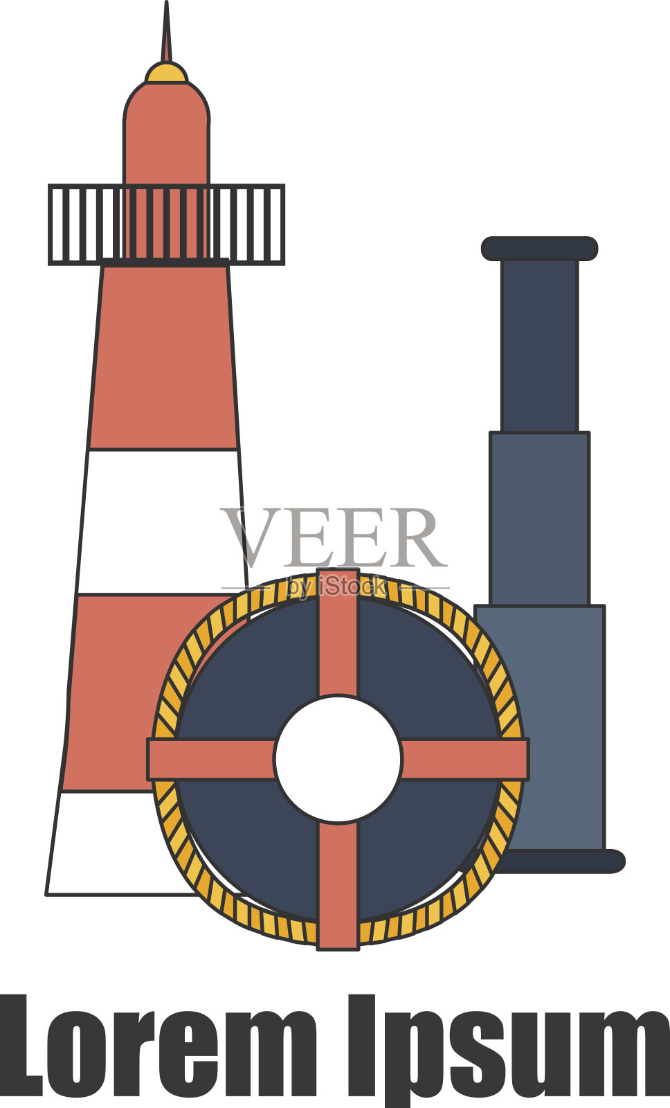 矢量卡通平面航海插图插画图片素材