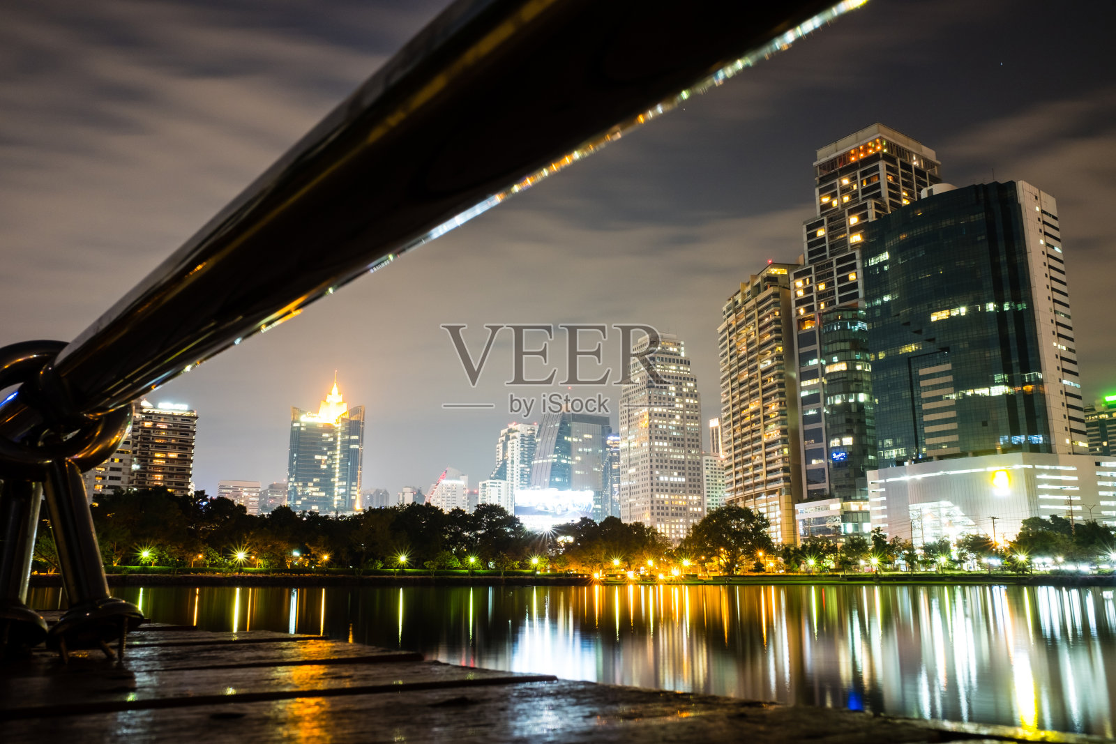 派克提公园之夜景观照片摄影图片