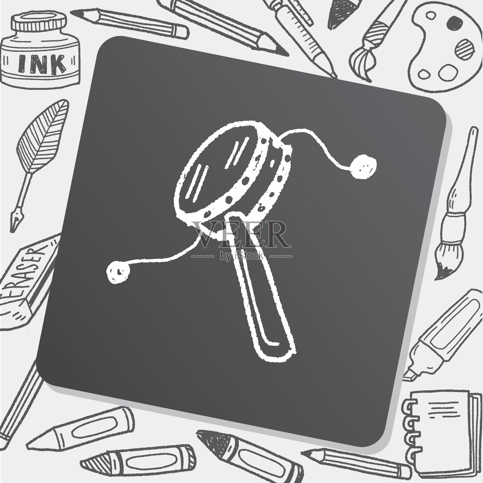 鼓玩具涂鸦插画图片素材