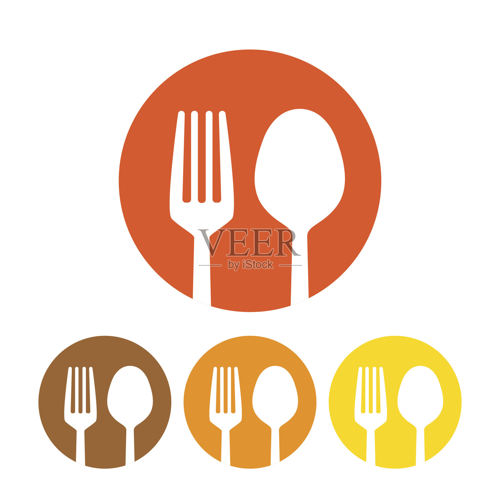 叉子和勺子图标矢量图标素材