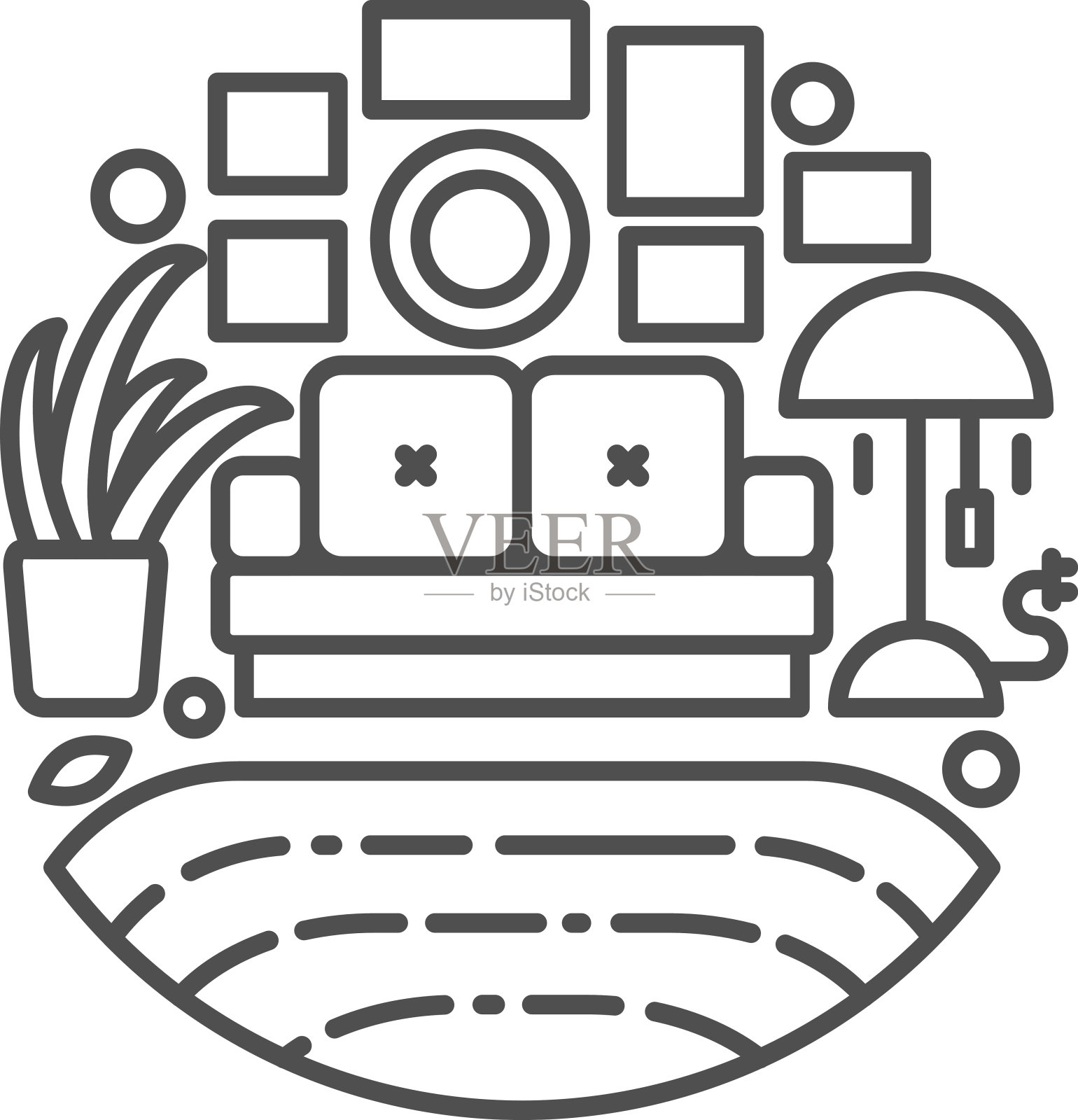 内部抽象矢量图插画图片素材