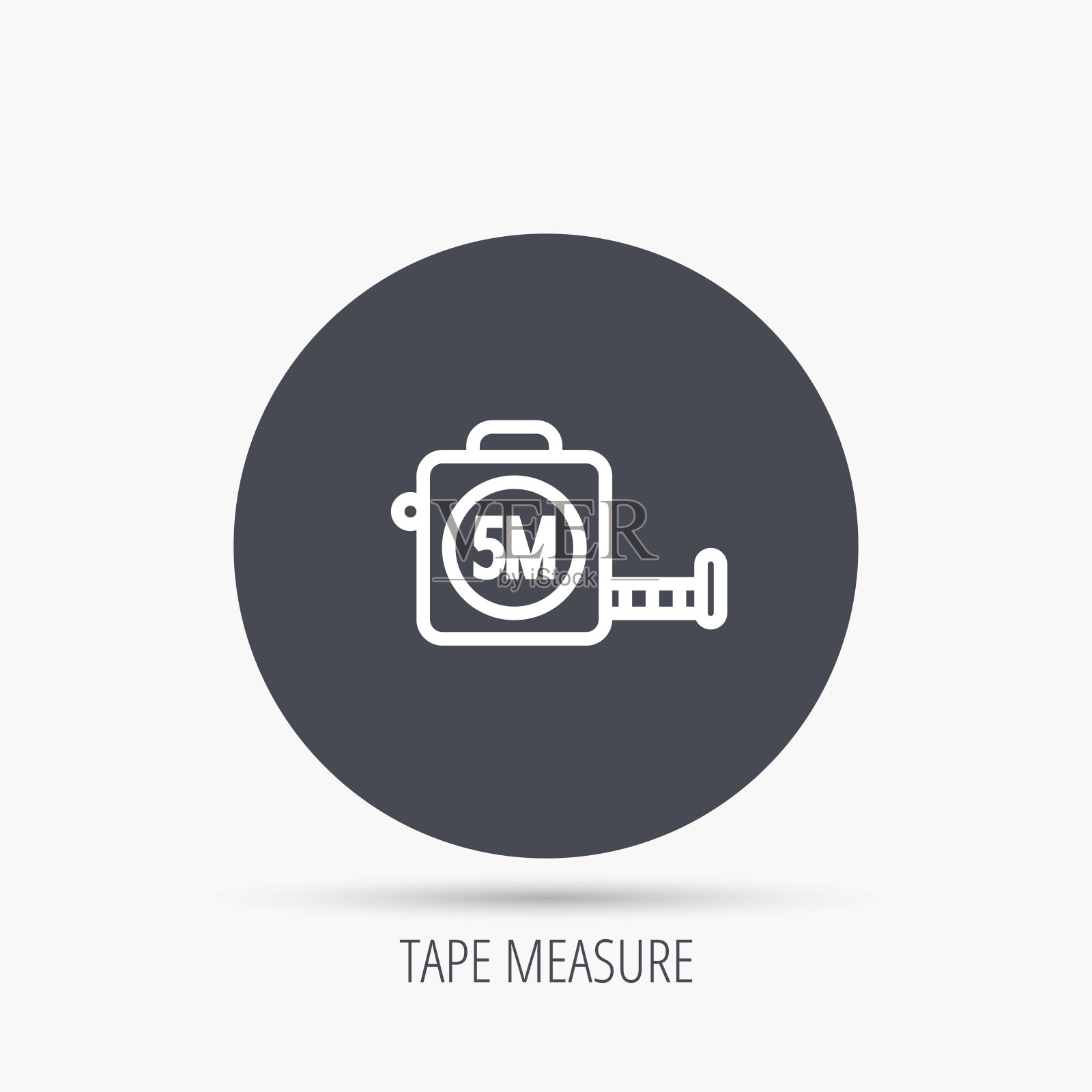 磁带测量图标。辊统治者的迹象。插画图片素材