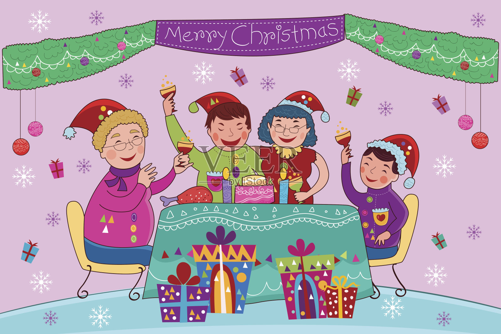 圣诞节假日庆祝背景设计模板素材