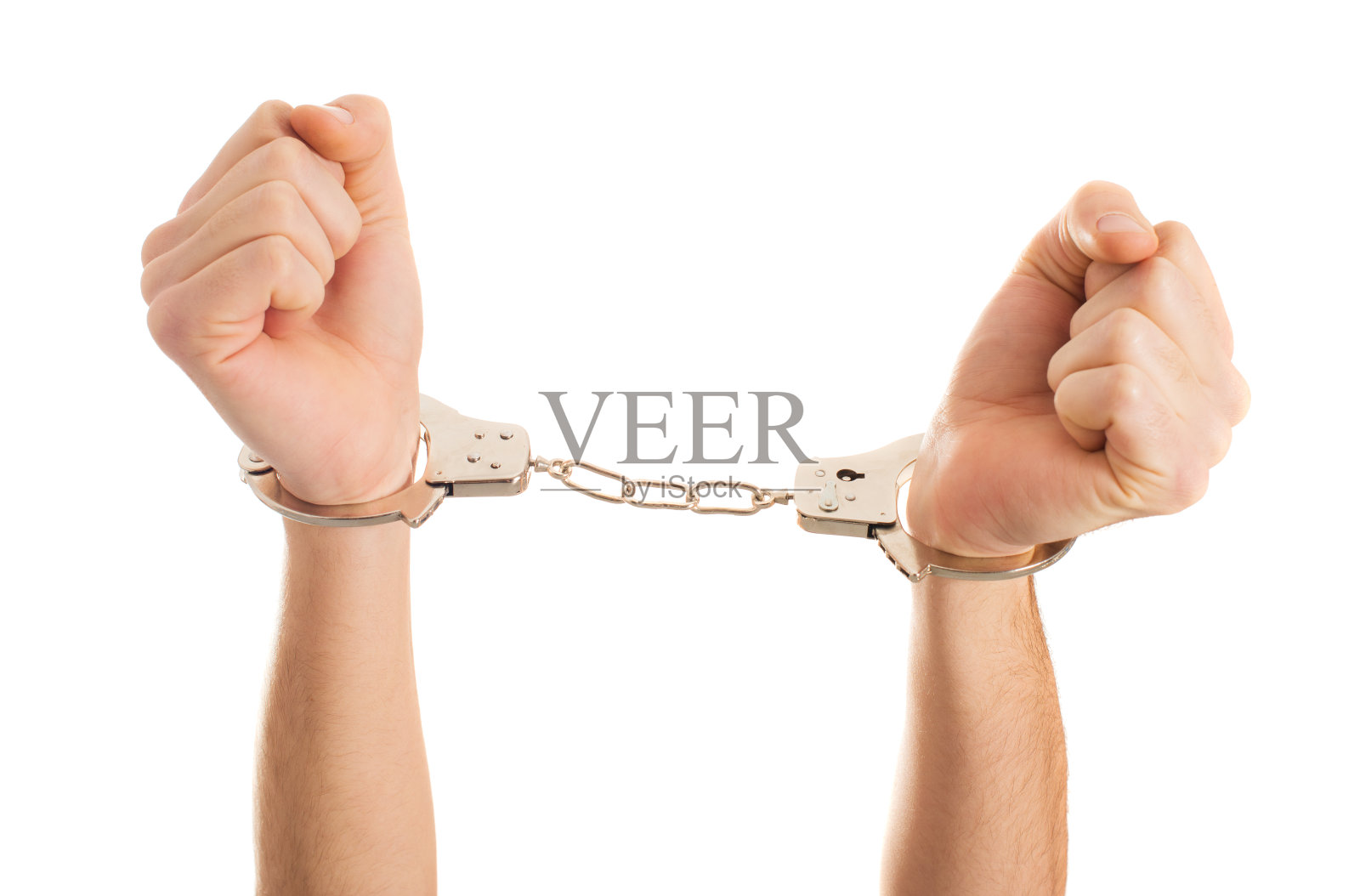 特写手握手铐照片摄影图片