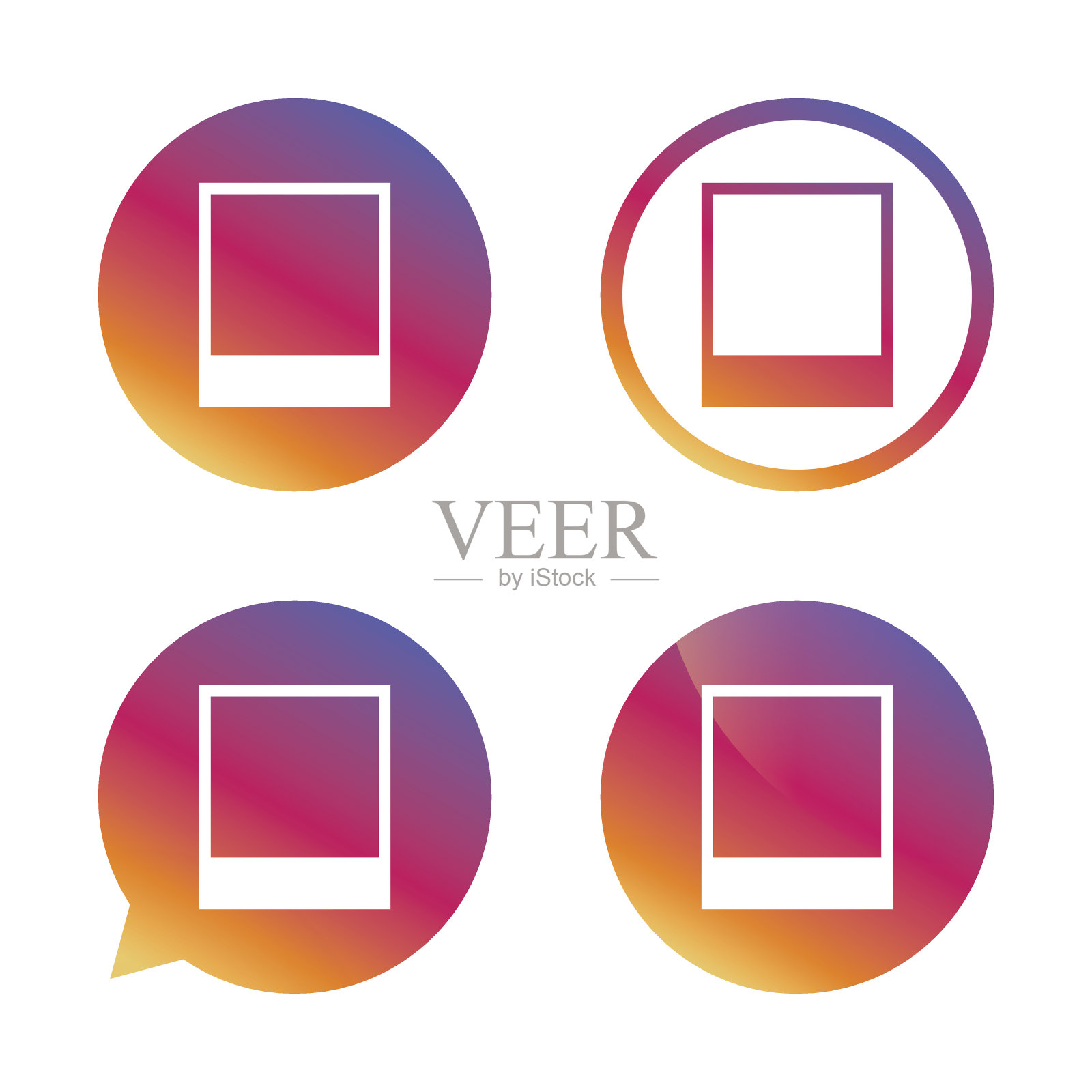 相框模板图标。空的摄影。图标素材