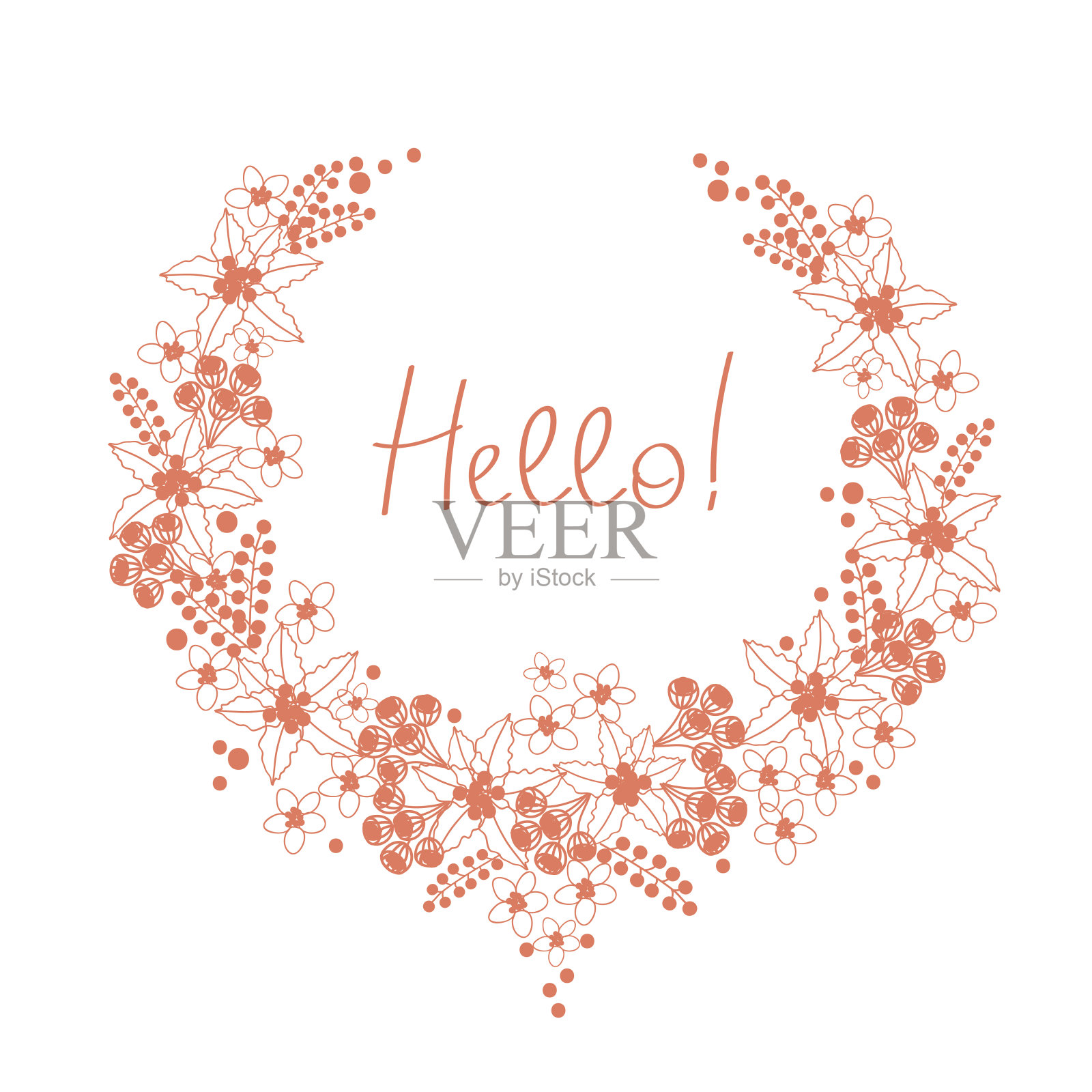 邀请卡模板与文本。插画图片素材