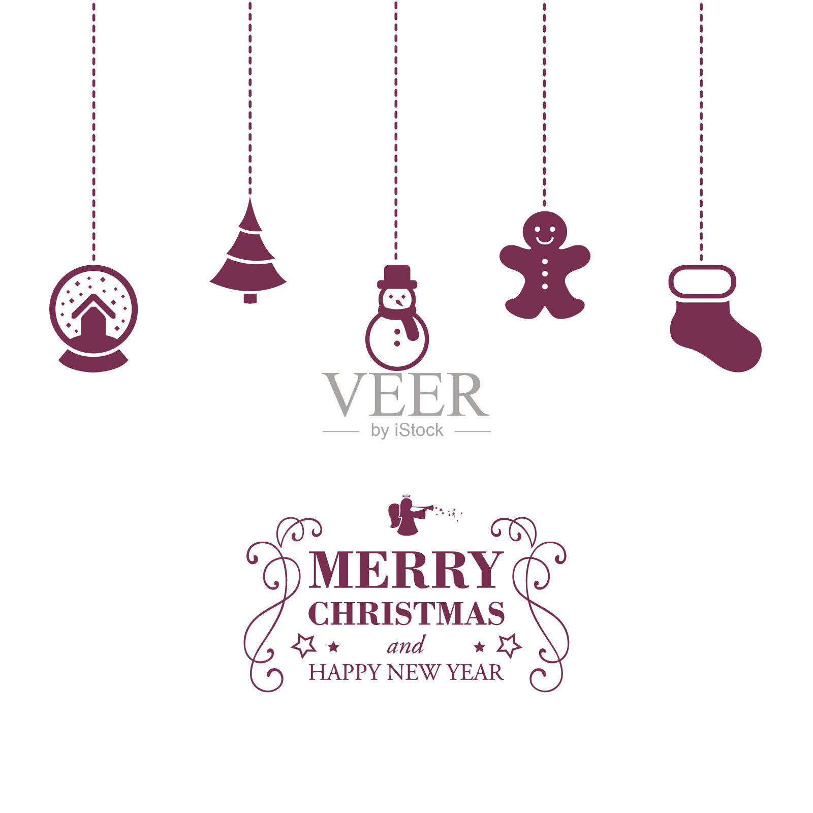 向量的圣诞贺卡插画图片素材