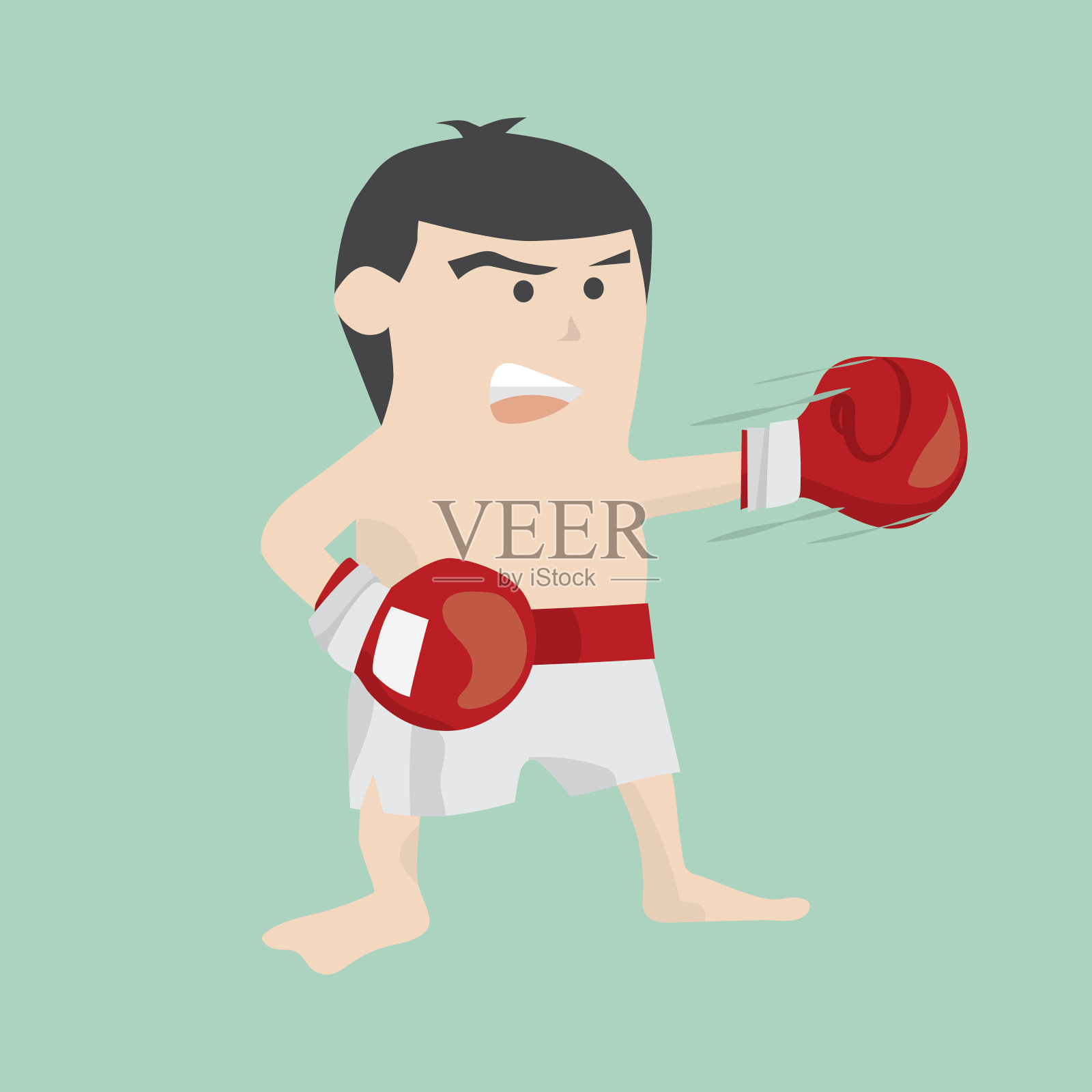 拳击男性卡通人物矢量插图插画图片素材