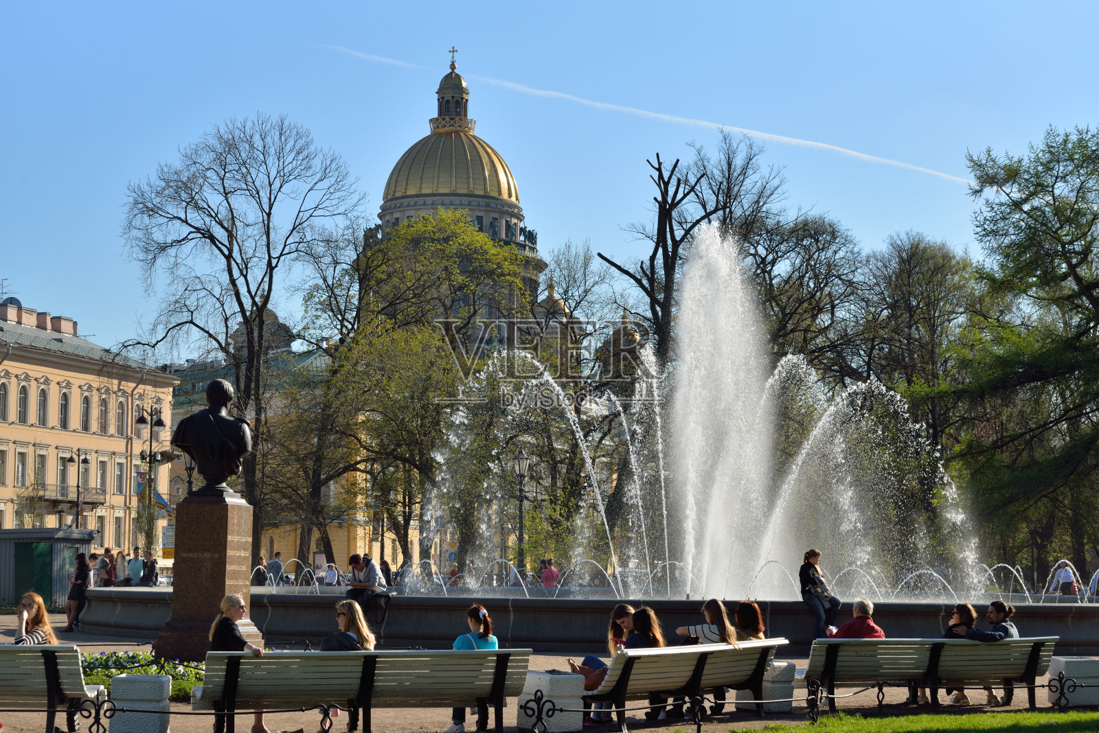 在海军部的喷泉的背景照片摄影图片