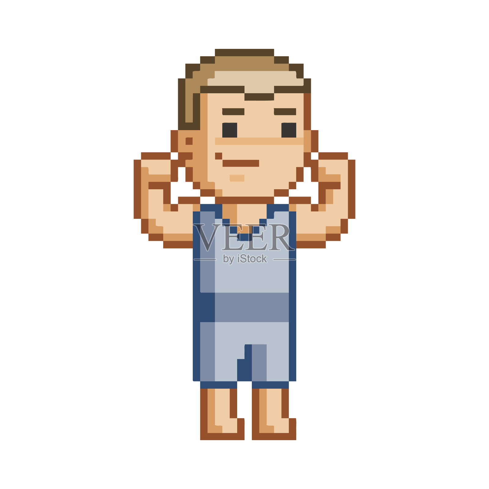 矢量8位像素艺术举重设计设计元素图片