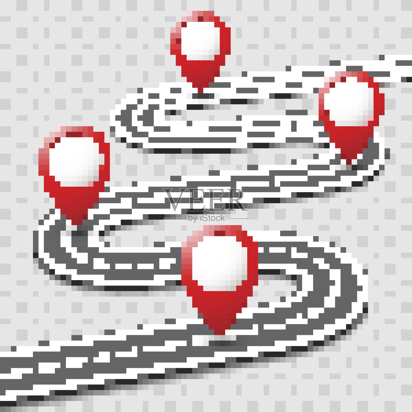 矢量路径路线图与GPS路线大头针图标插画图片素材