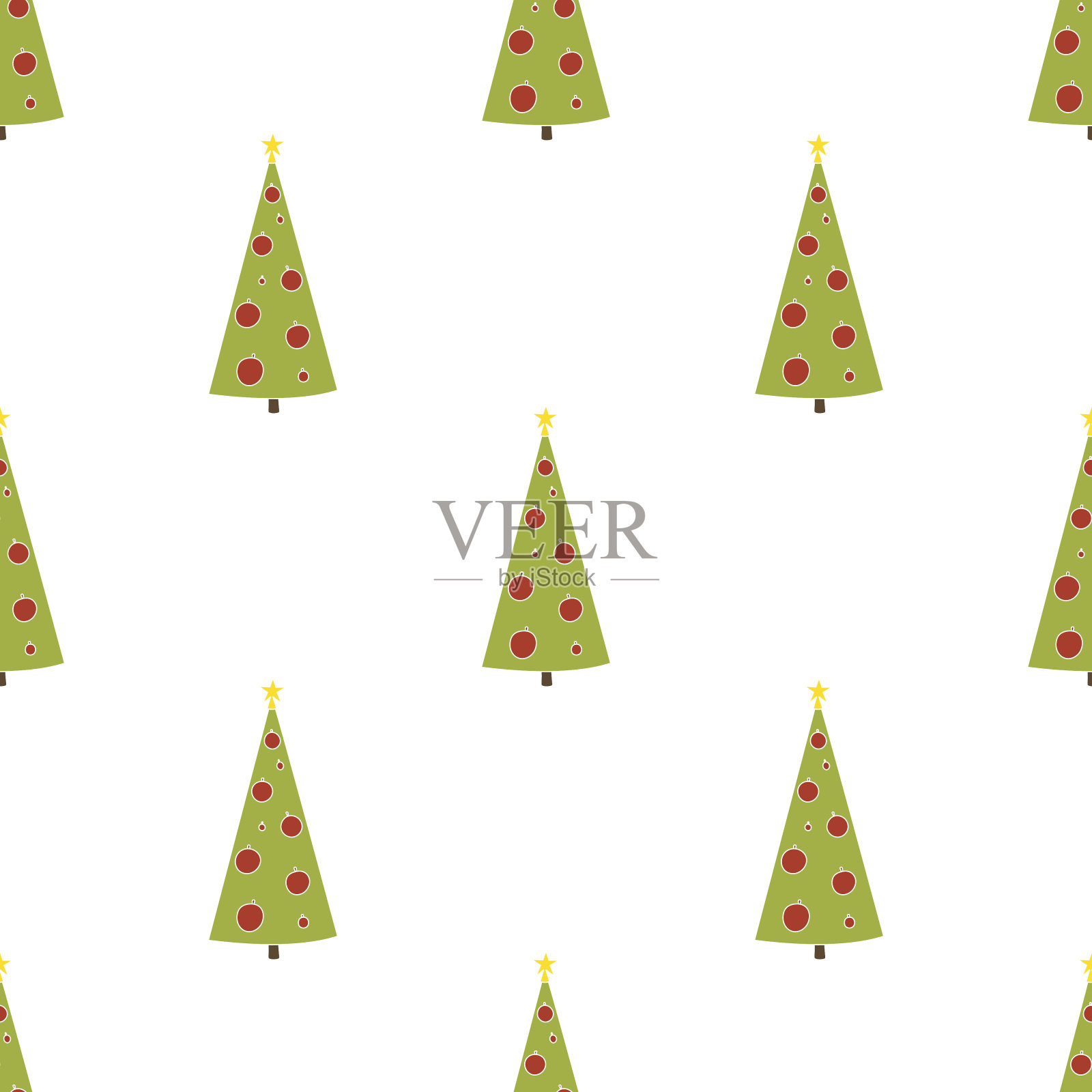 以冷杉树为圣诞背景。手绘插图插画图片素材