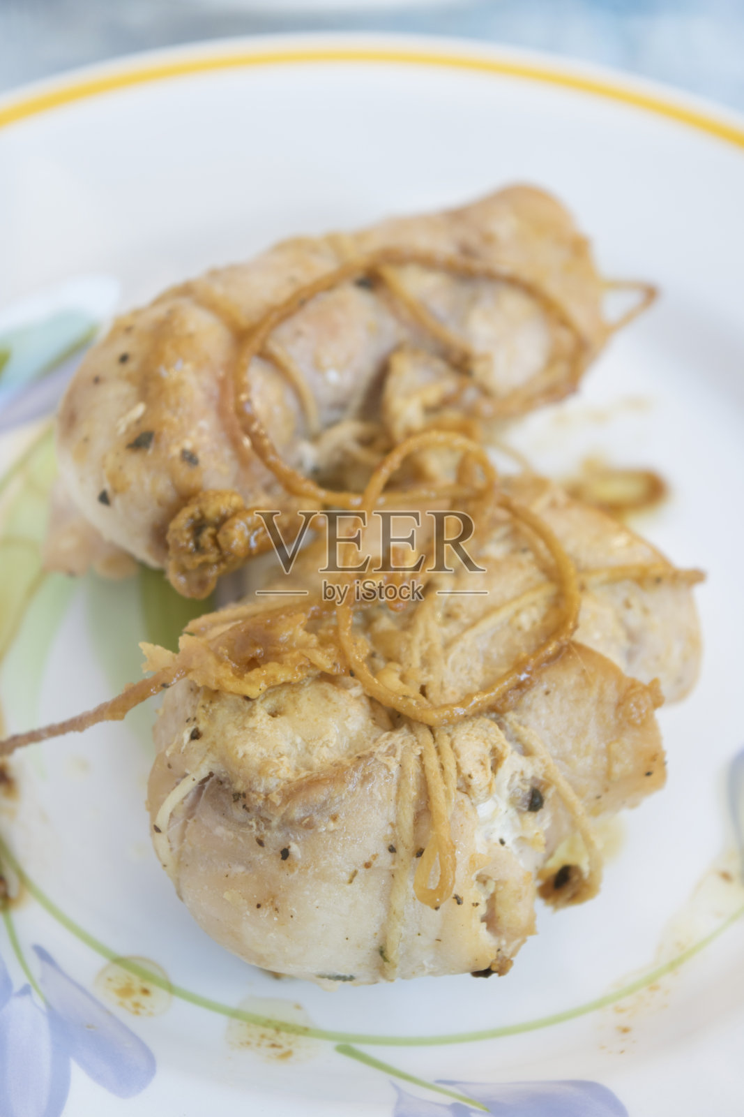 白汁火鸡卷照片摄影图片