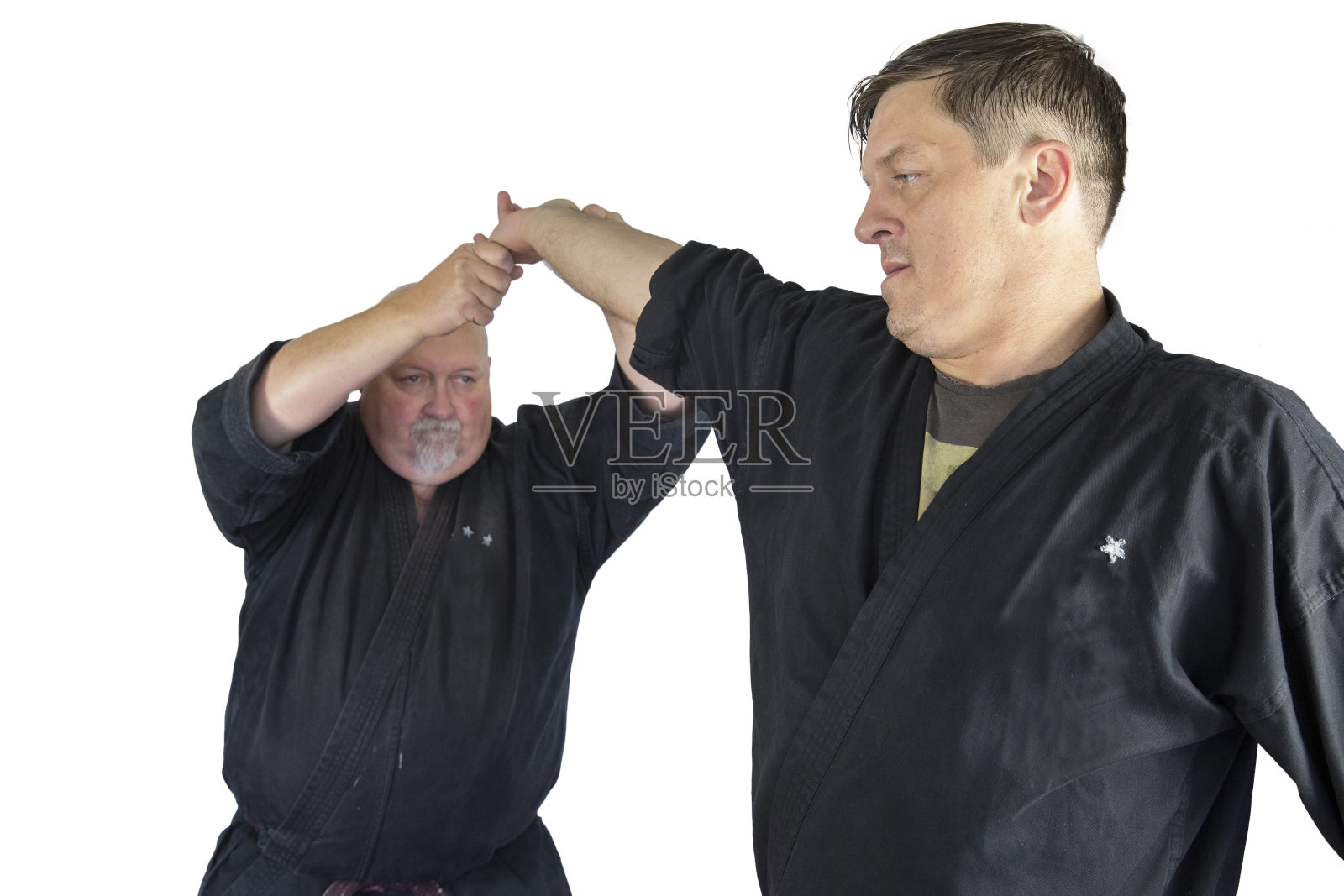 两位武术高手徒手格斗照片摄影图片